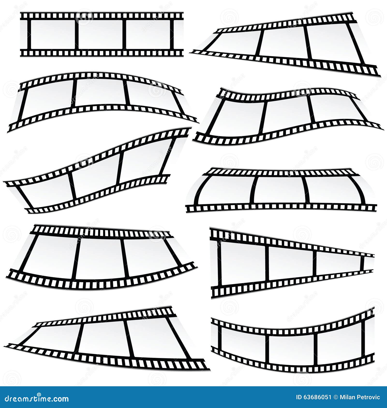 Film tape set roll vector stock vector. Illustration of projection