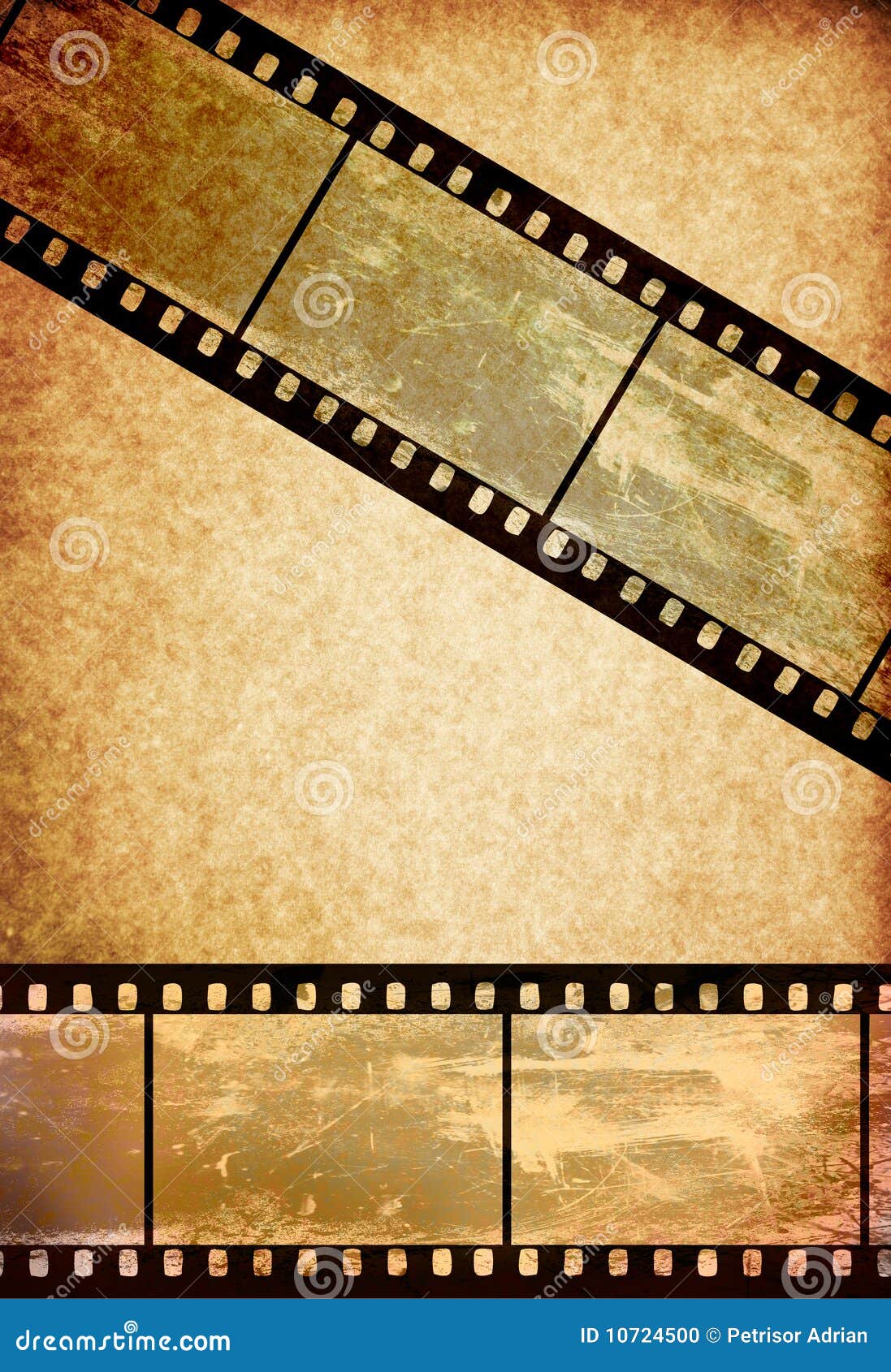 Film Tape On Vintage Old Paper Background Stock Photo - Image: 10724500