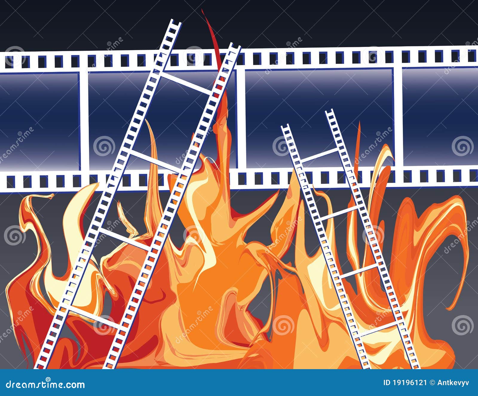 Films in fire stock vector. Illustration of movie, perforation 19196121