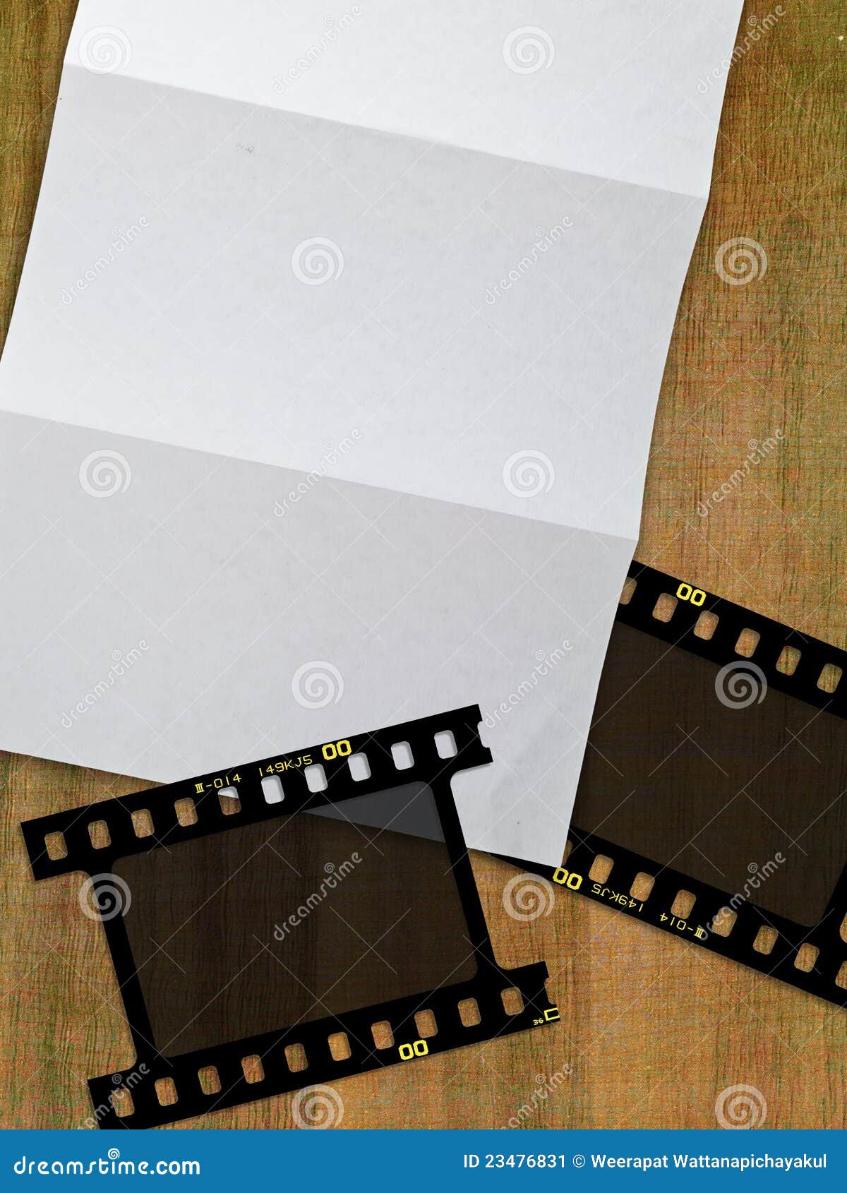 Filmstrip and paper stock image. Image of slide, blank 23476831