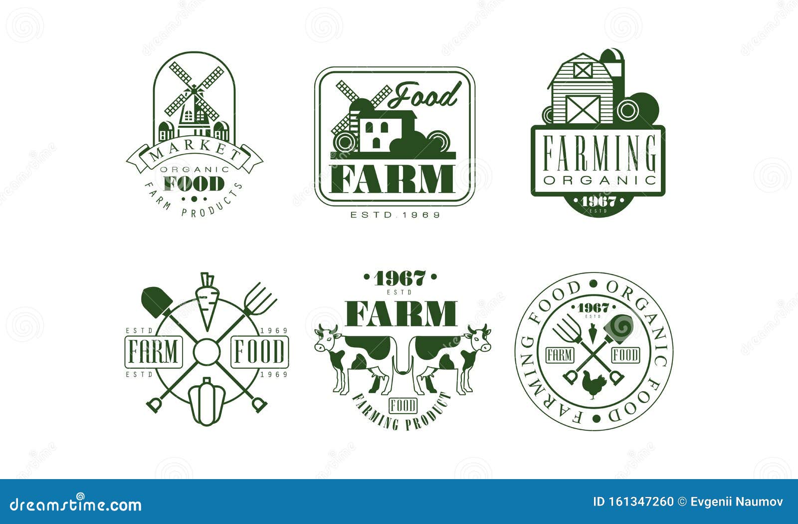 Filmtabletten Fur Die Retro Logos In Landwirtschaftlichen Betrieben Vector Illustration Fur Die Abzeichen Des Okologischen Leben Vektor Abbildung Illustration Von Fur Logos