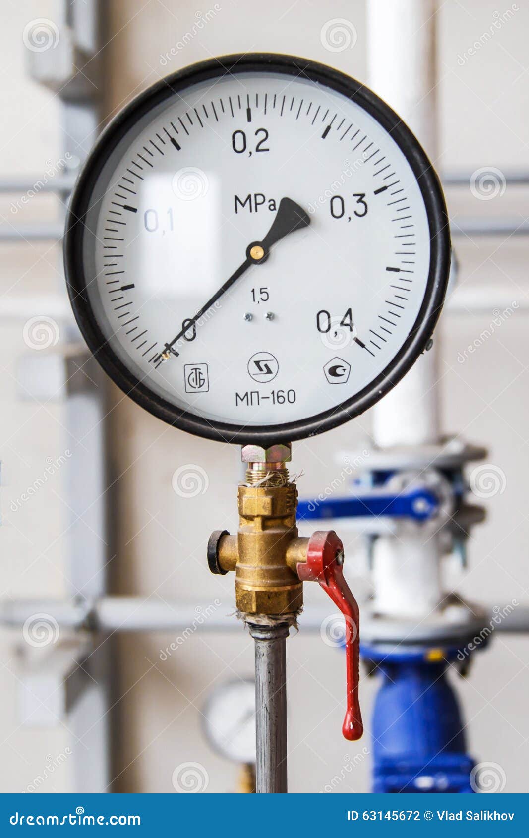 Filter Blue Flange Manometer Stock Photo Image of power, barometer