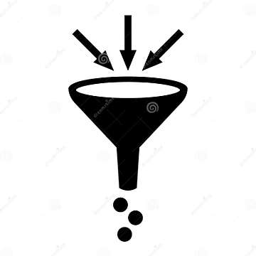 Filter funnel symbol stock vector. Illustration of funnels - 55195380