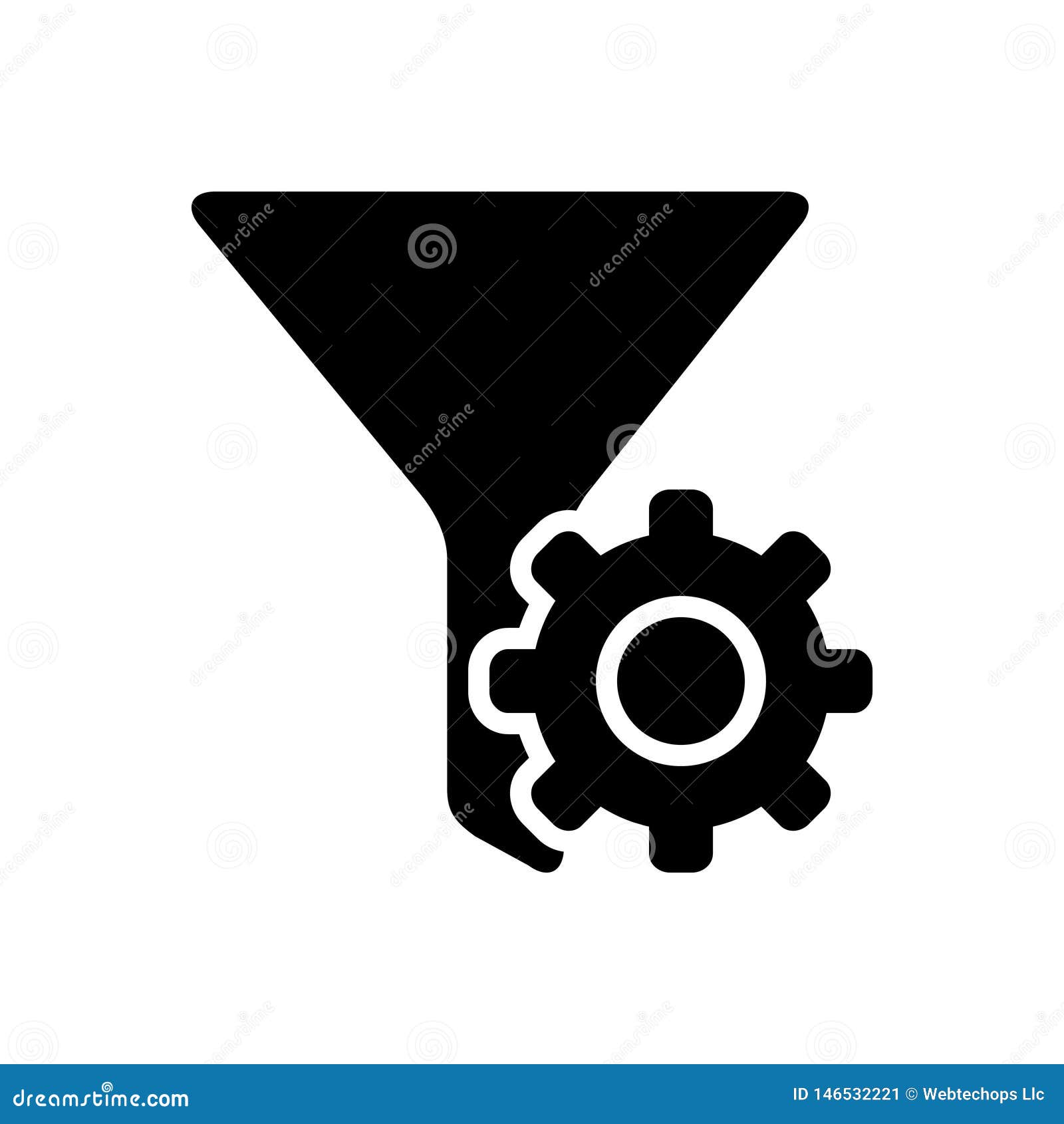 Black Solid Icon for Filter, Settings and Data Stock Vector