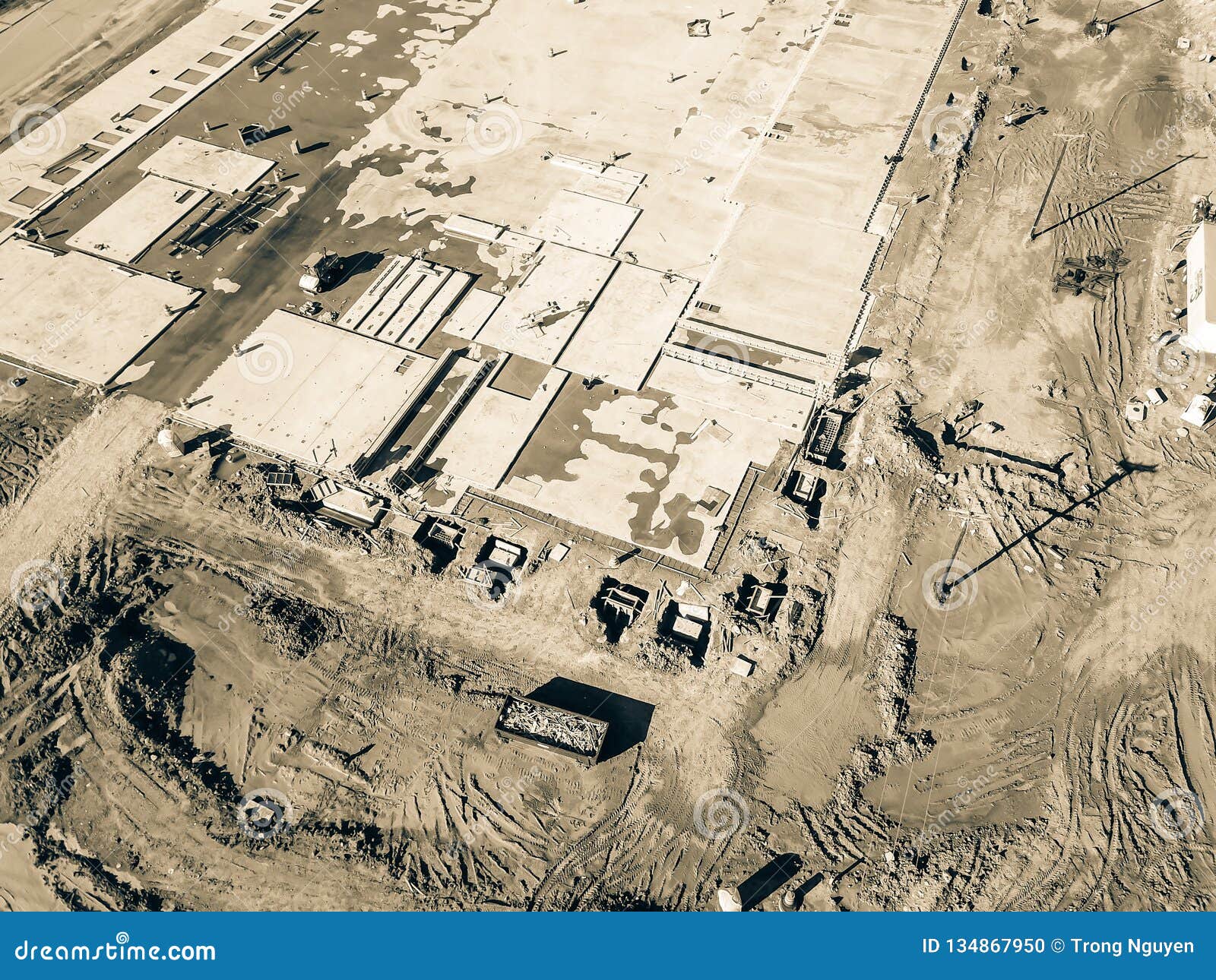 Filtered Image Top View Footing And Foundation Concrete Forming Of