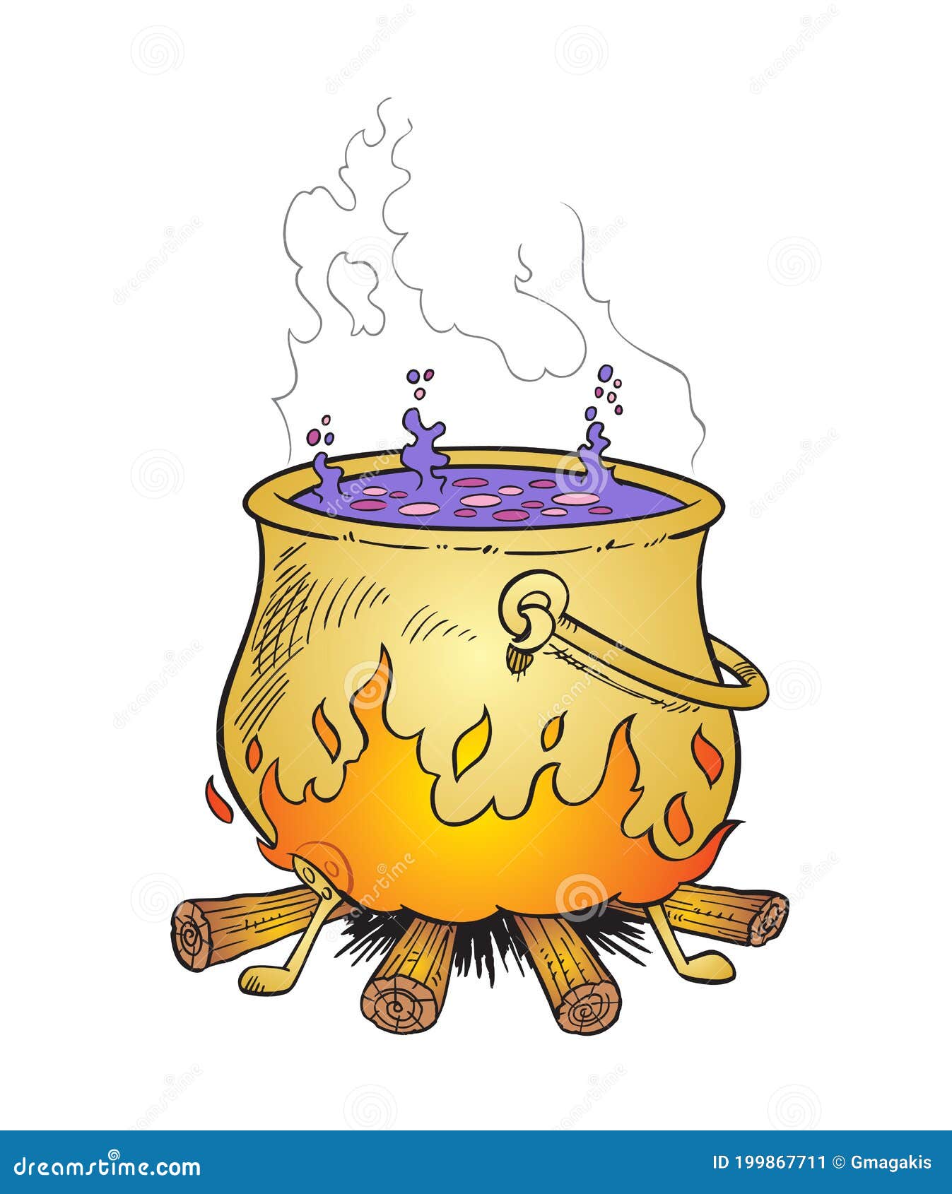 Filtro Magico Con Punto Di Ebollizione in Un Cavoldrone D'oro Illustrazione  di Stock - Illustrazione di fuoco, ingredienti: 199867711