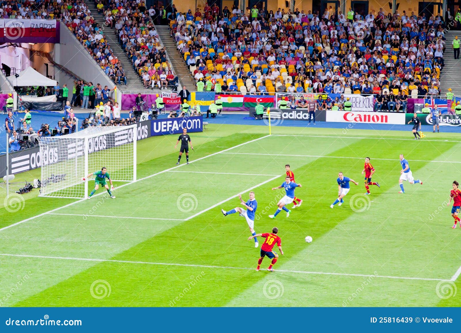 Final Football Game Of UEFA EURO 2012 Editorial Stock Image.