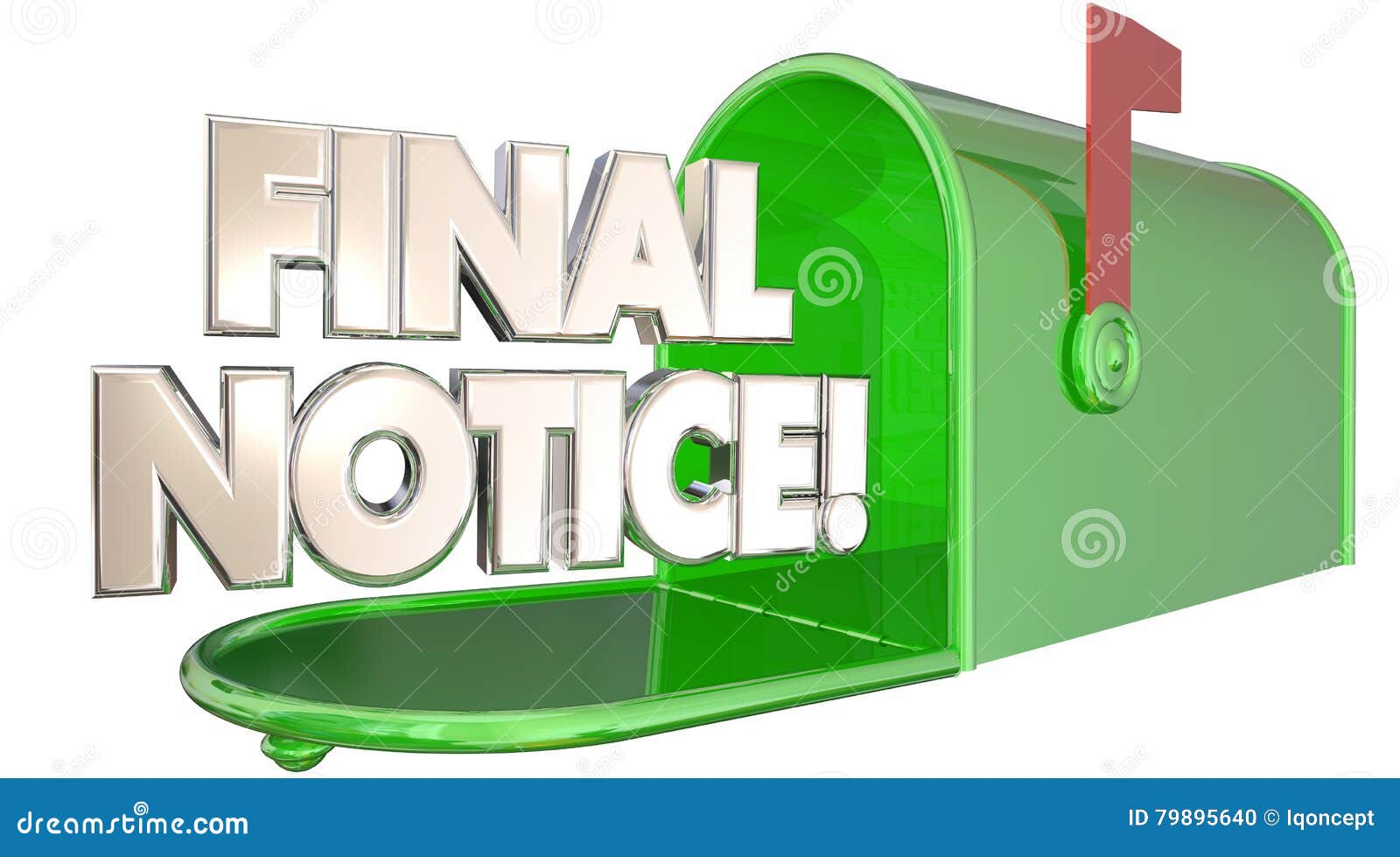Final Notice Bill Due Warning Words Mailbox Stock Illustration