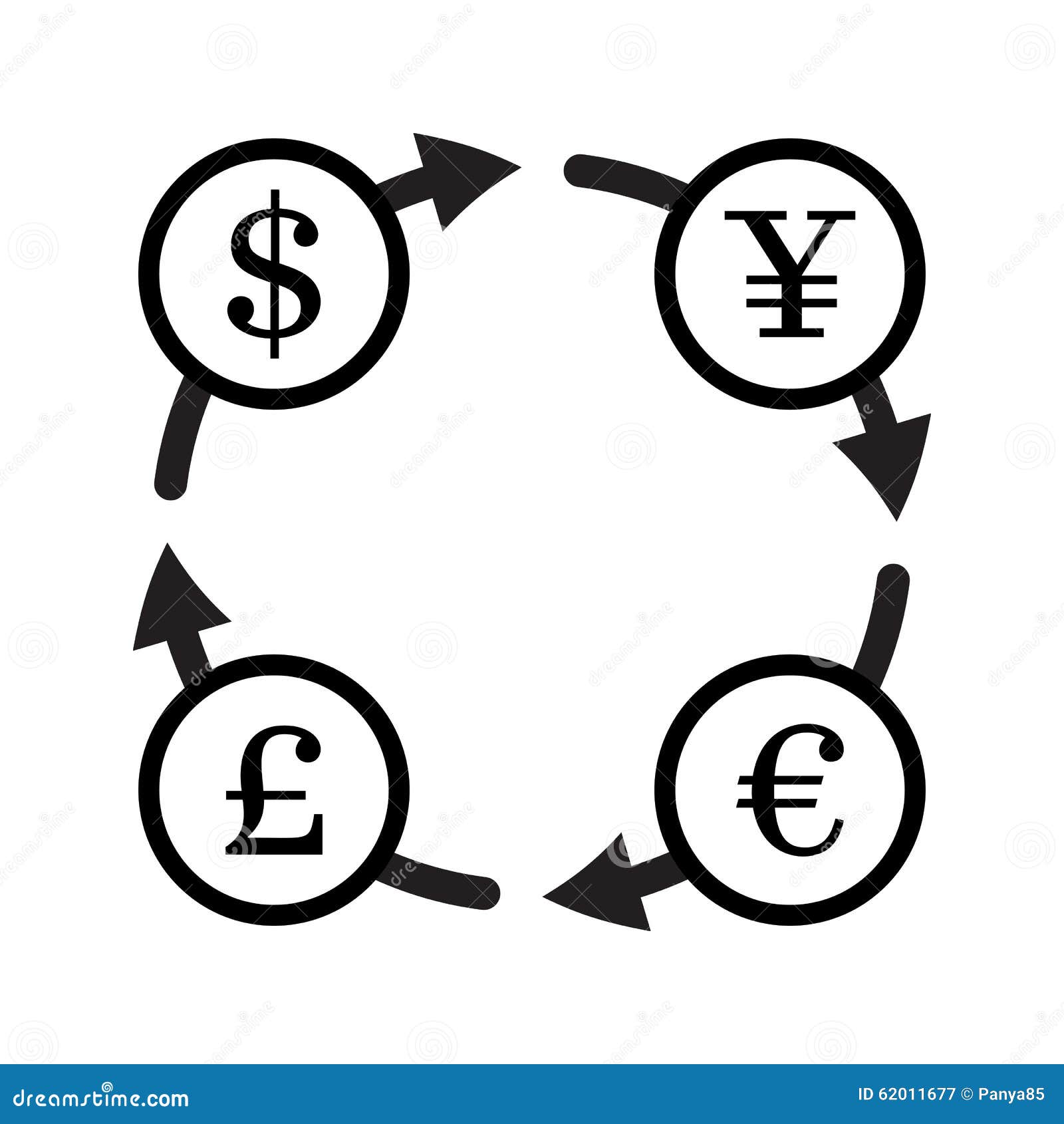 Finance Currency Exchange Vector Icon Set Yuan Stock Vector - 