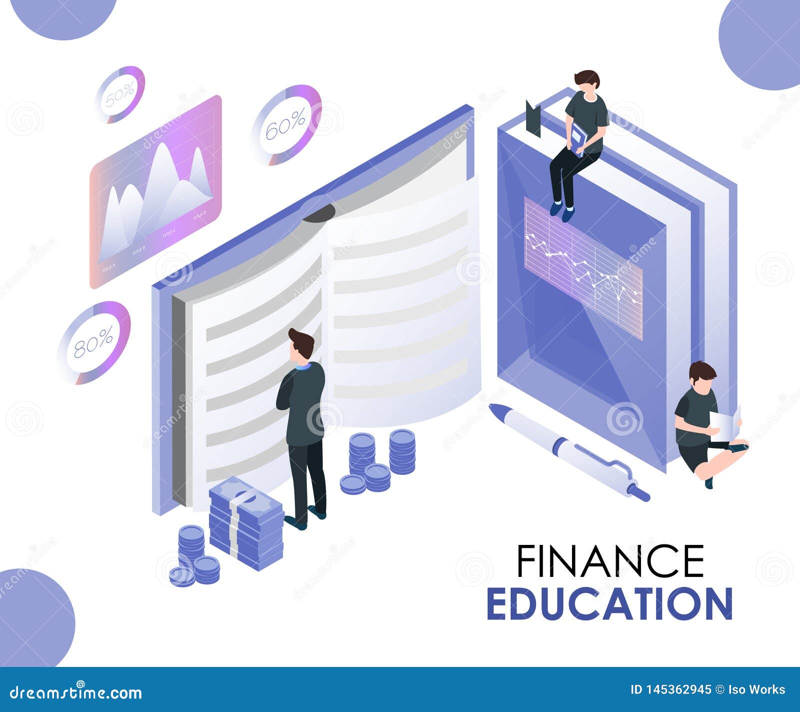 finance education is been given to the people regarding how to save money isometric artwork concept