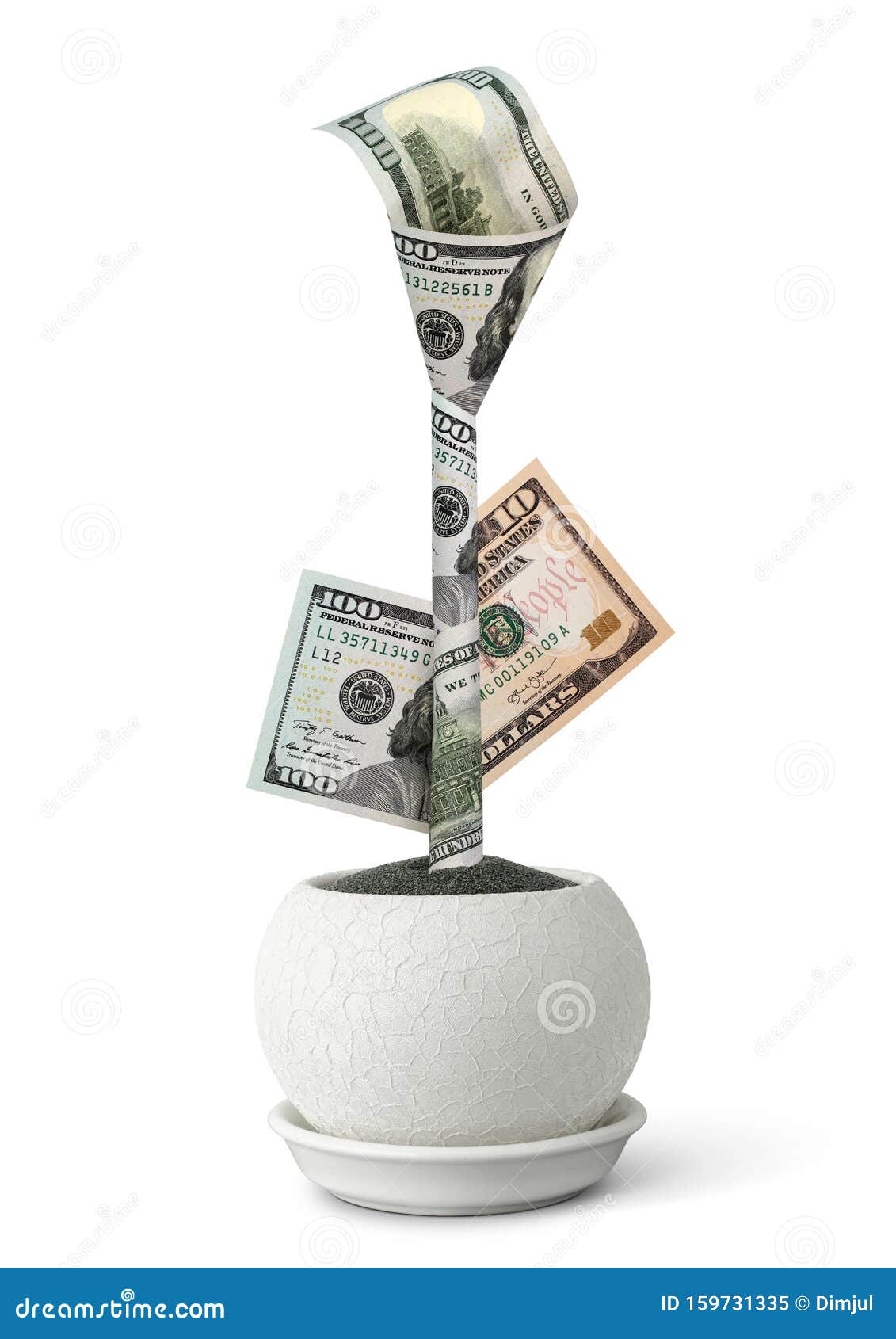 Finance Growth Concept, Growing Money in Pot Stock Image Image of