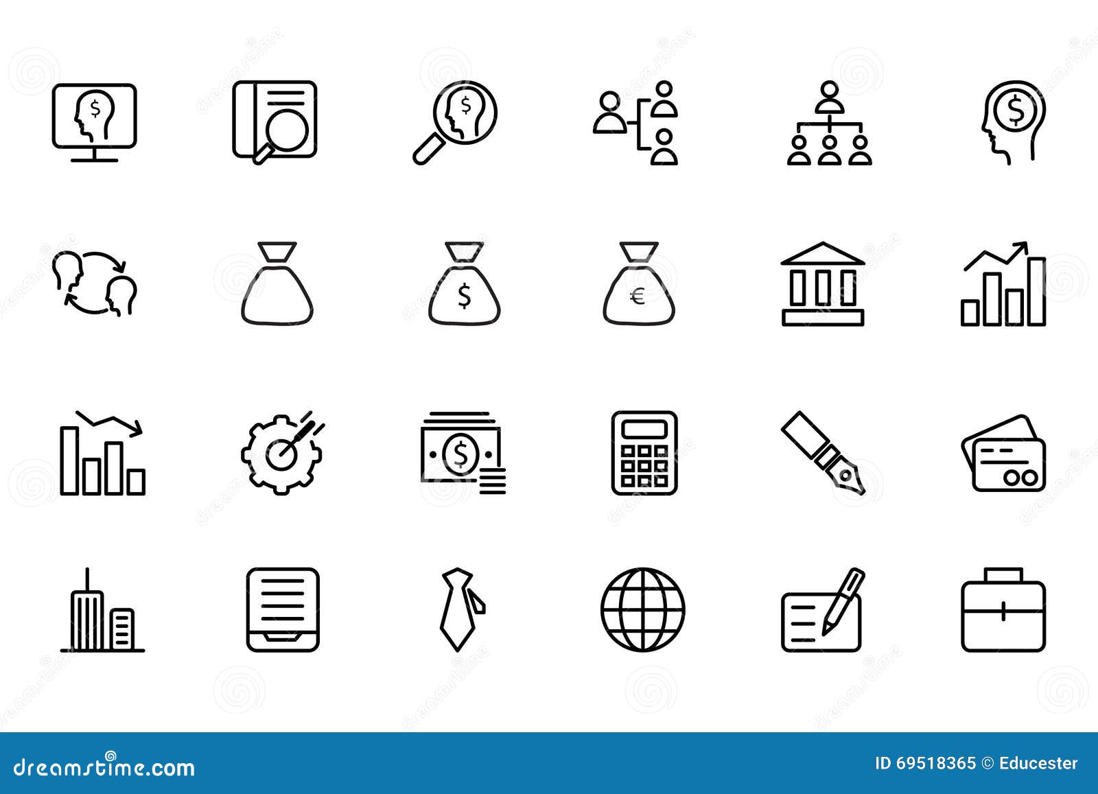 Finance Line Icons 1 stock illustration. Illustration of minded - 69518365