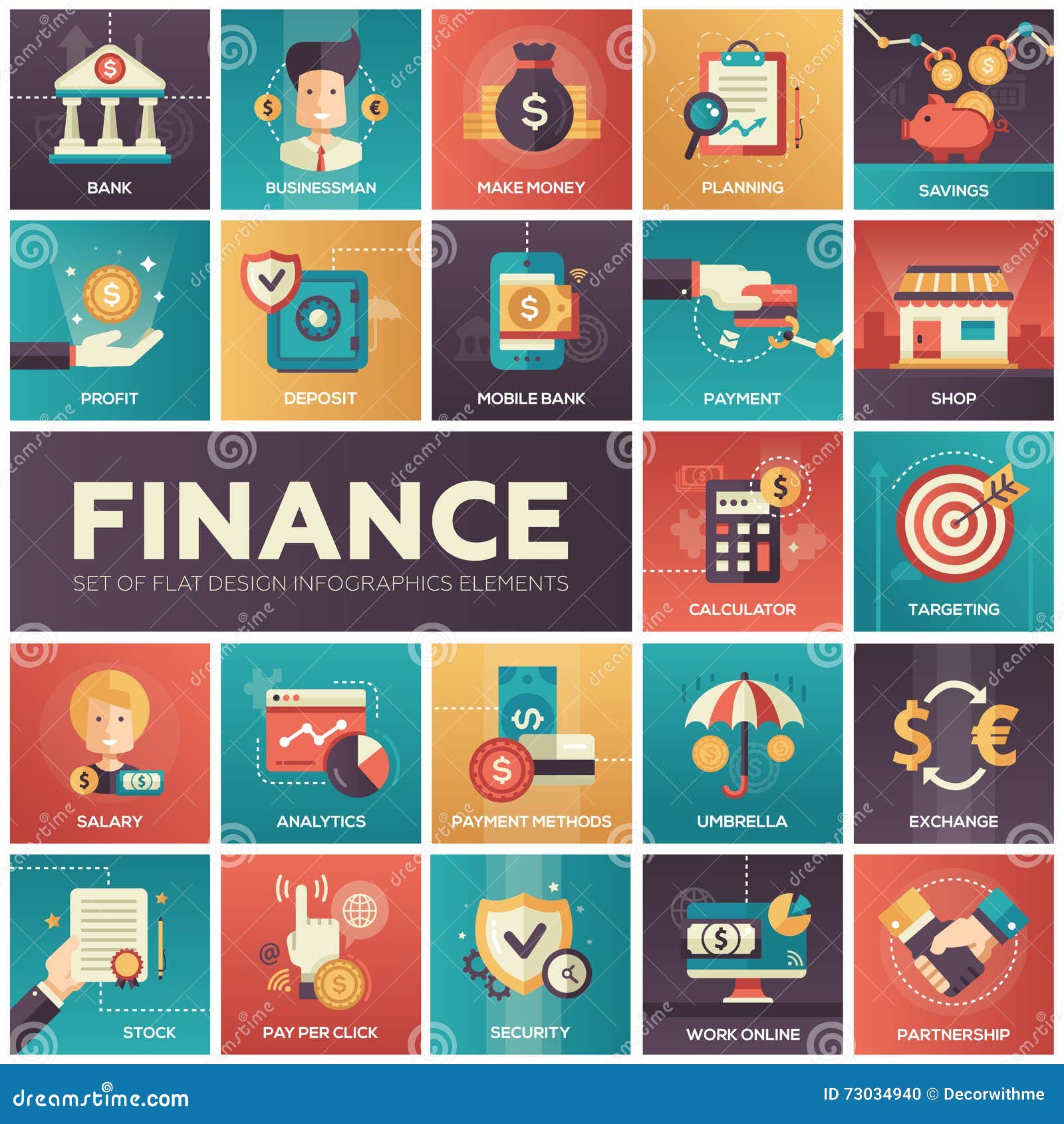 finance - modern flat  isquare icons