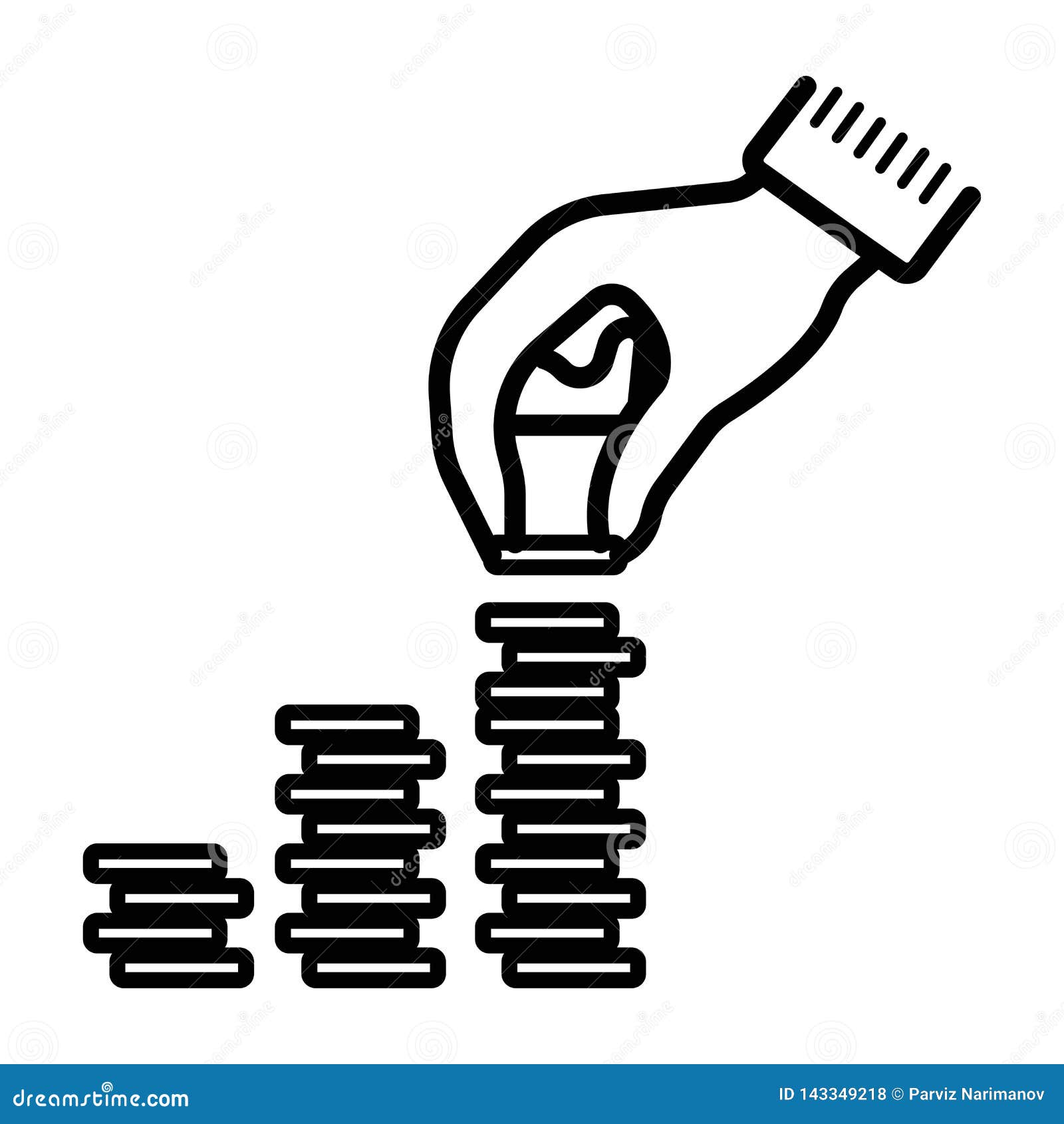 Finance Productivity Graph, Return on Investment Chart Stock Vector