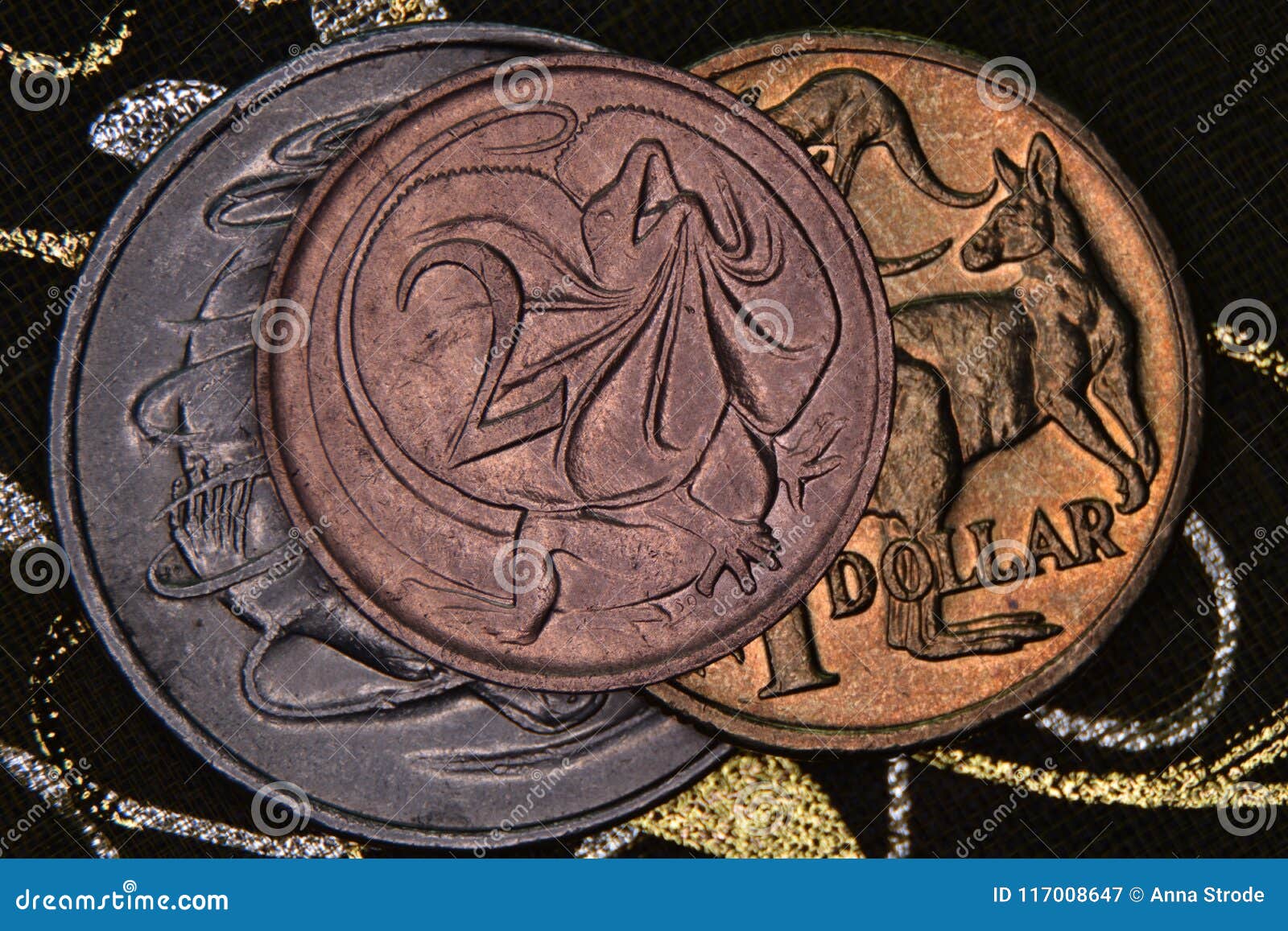 Finance Pyramid - Australian Coins Stacked on Each Other. Stock Image 