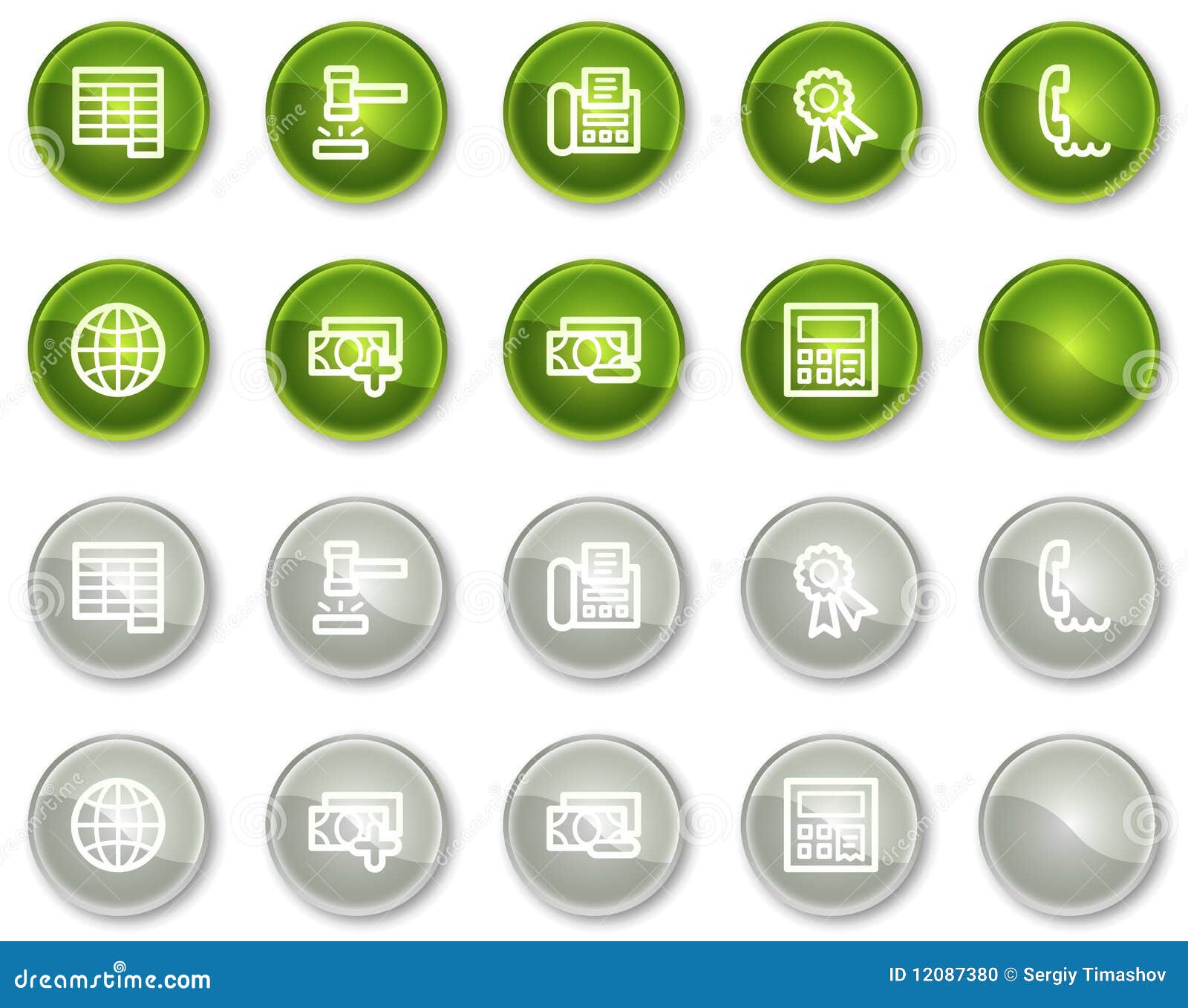 Finance Web Icons Set 2, Circle Buttons Series Stock Vector