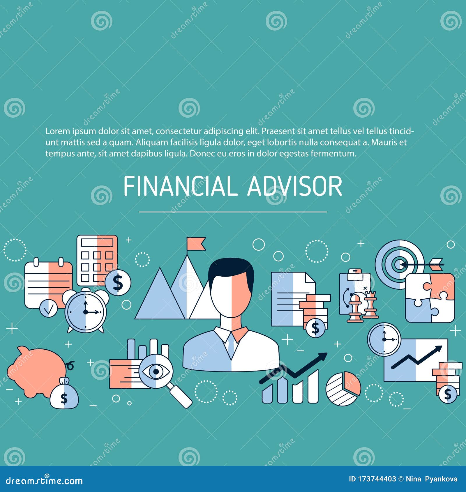 Financial Advisor Vector Background Stock Vector - Illustration of