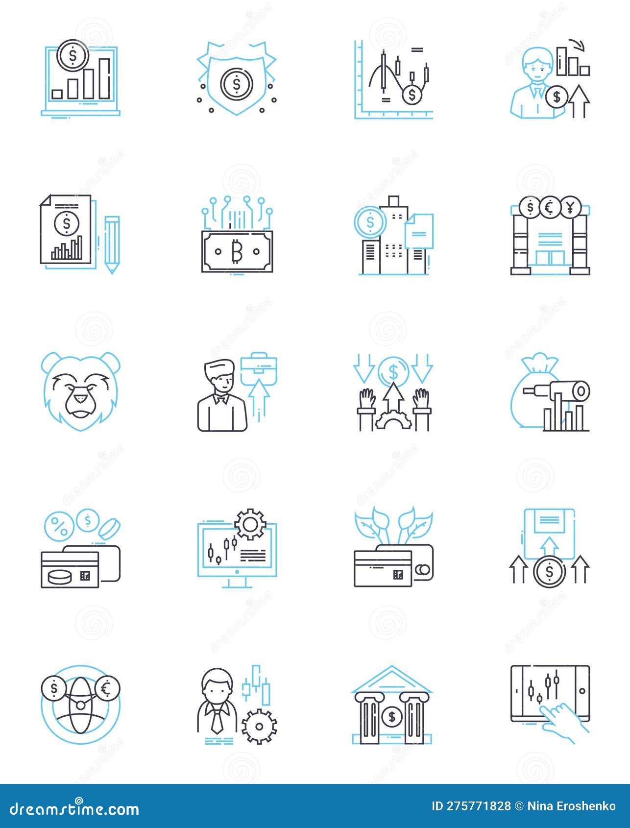 Financial Backing Linear Icons Set. Investment, Funding, Capital,  Financing, Support, Backing, Seed Line Vector and Stock Vector -  Illustration of startup, sign: 275771828