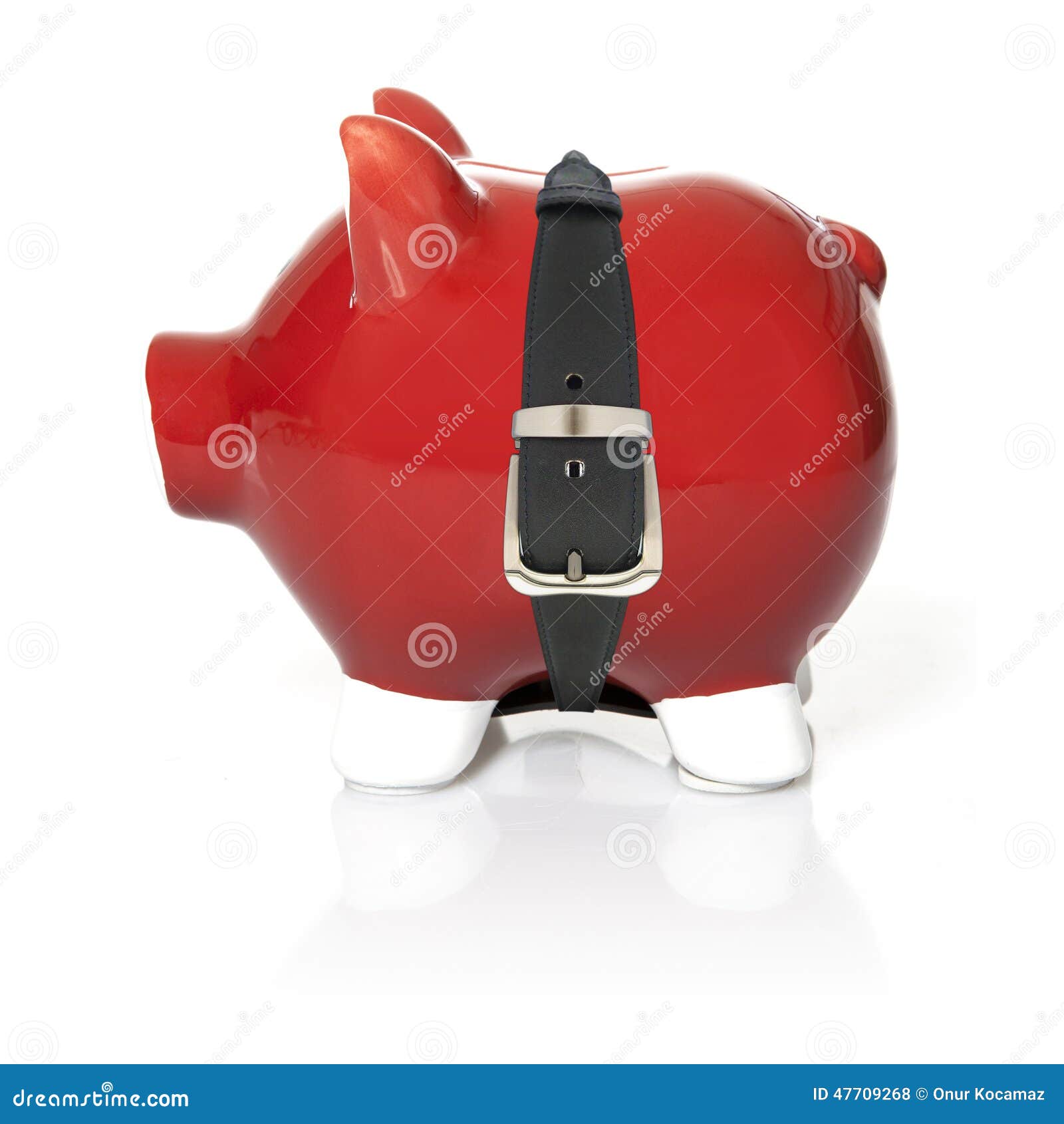 Financial Belt Tightening stock photo. Image of piggy 47709268