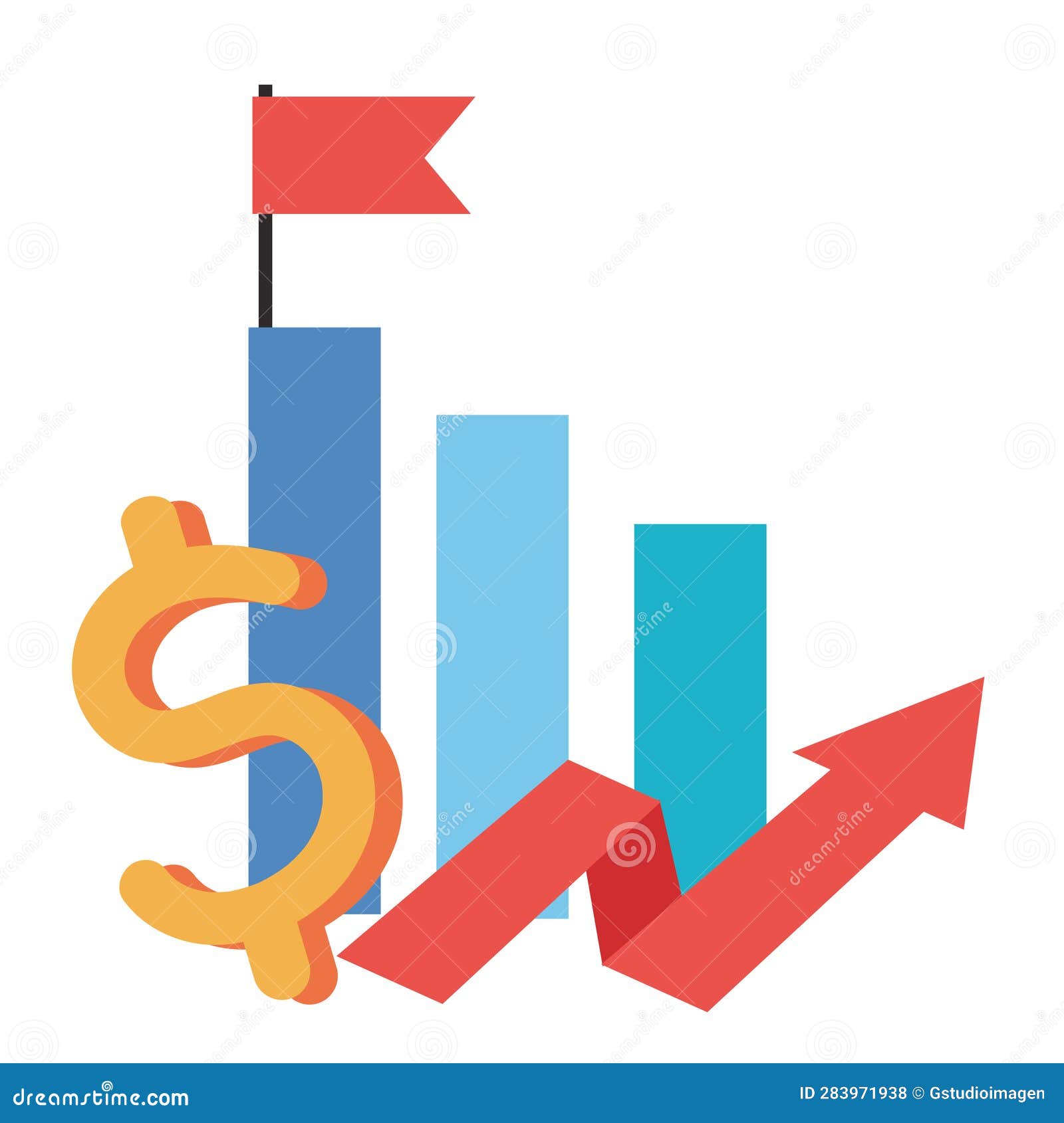 Financial Chart Growth Success Stock Vector Illustration of financial