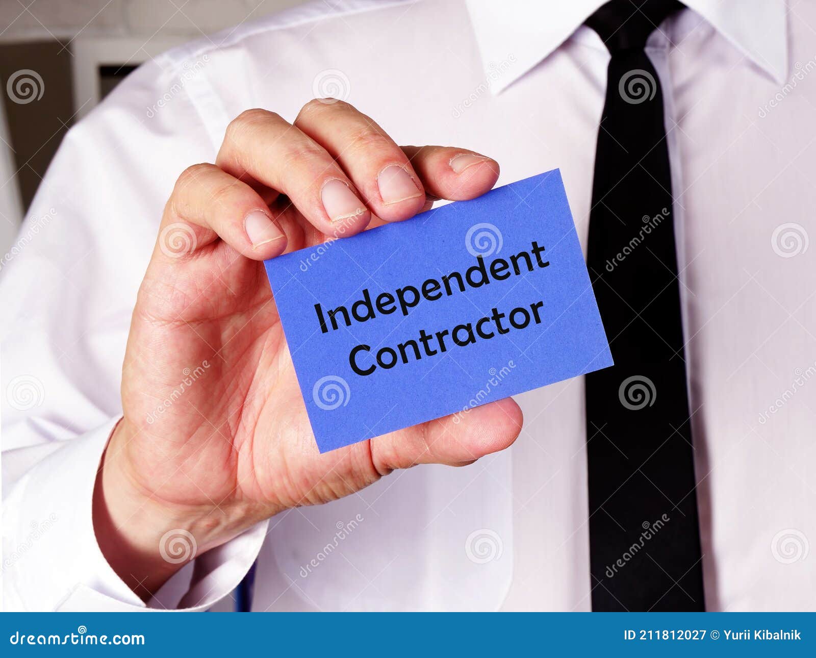 financial concept about independent contractor with phrase on the page
