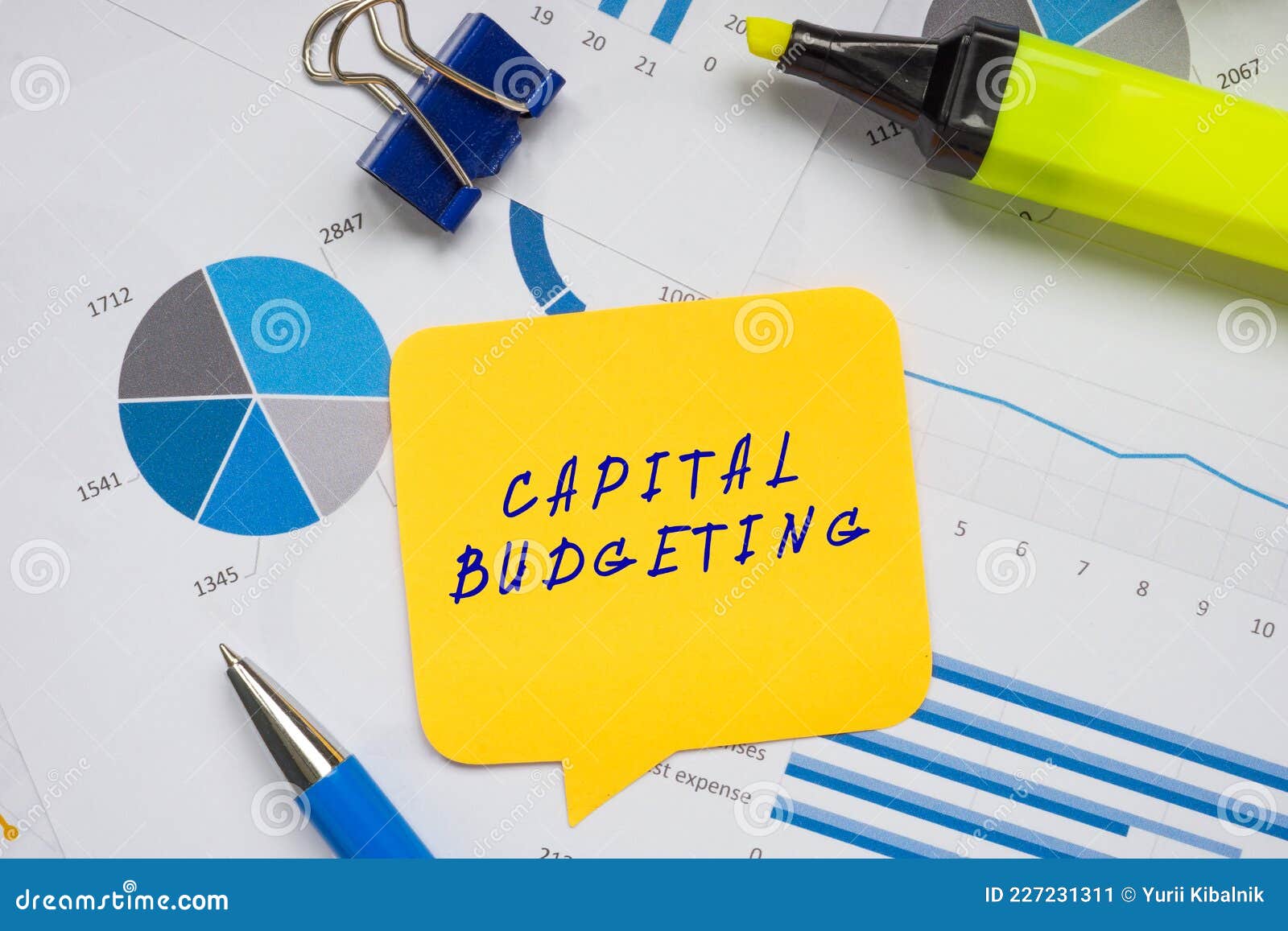 Financial Concept Meaning CAPITAL BUDGETING with Phrase on the Sheet Stock Image Image of