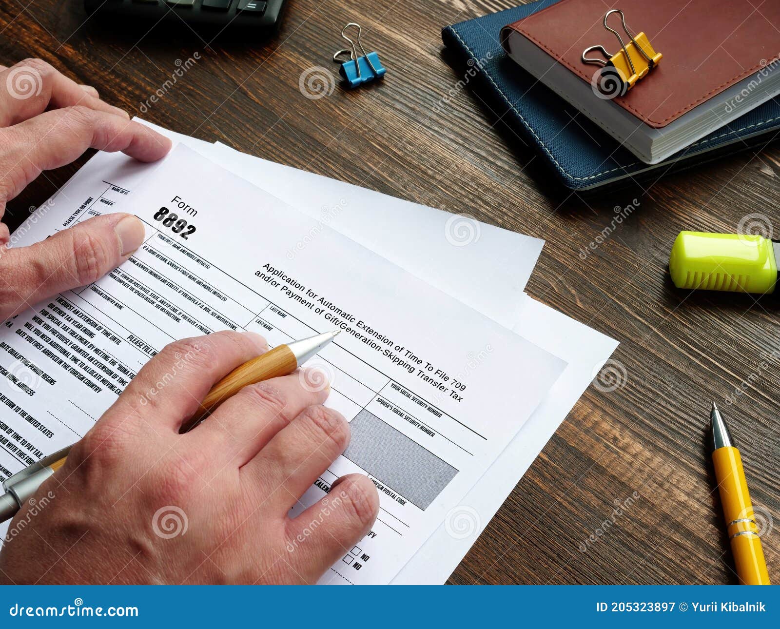 Financial Concept Meaning Form 8892 Application For Automatic Extension Of  Time To File 709 And/Or Payment Of Gift/Generation- Stock Image - Image Of  Audit, Application: 205323897
