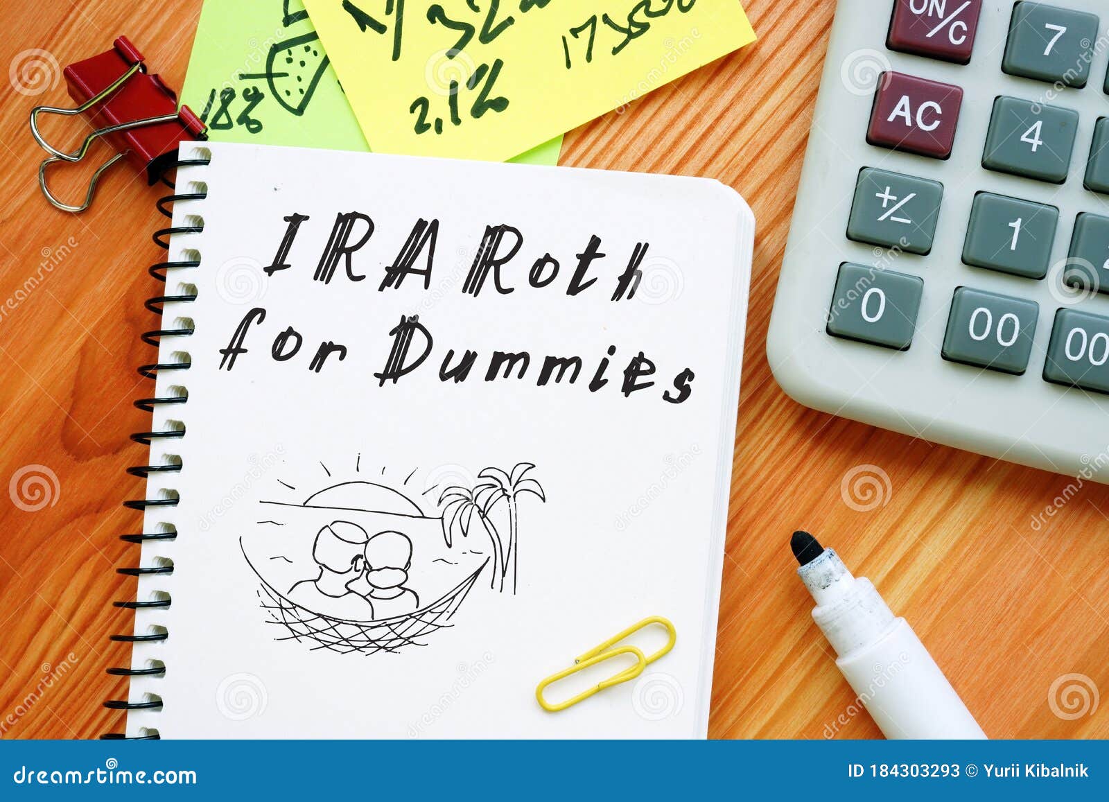 Financial Concept Meaning IRA Roth for Dummies with Phrase on the Page