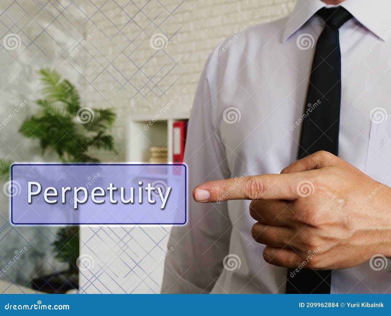 financial concept meaning perpetuity with sign on the page