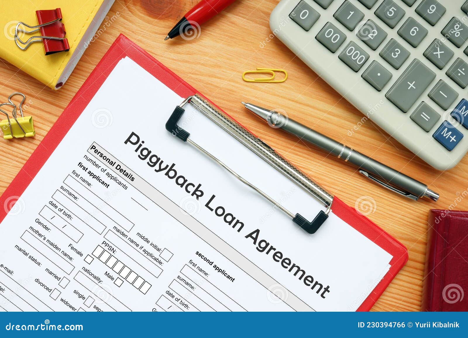 Financial Concept Meaning Piggyback Loan Agreement with Phrase on the  Financial Document Stock Photo - Image of bank, button: 230394766