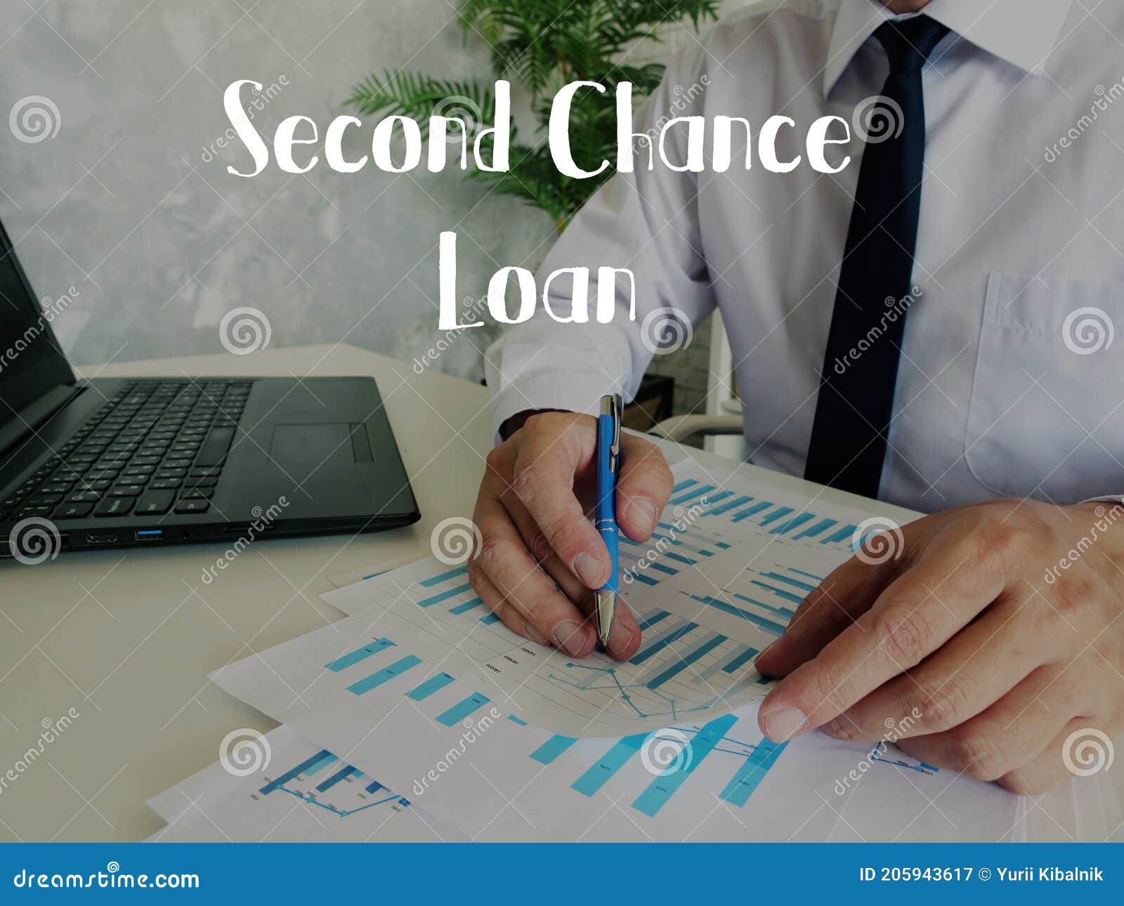 Financial Concept Meaning Second Chance Loan with Phrase on the Sheet