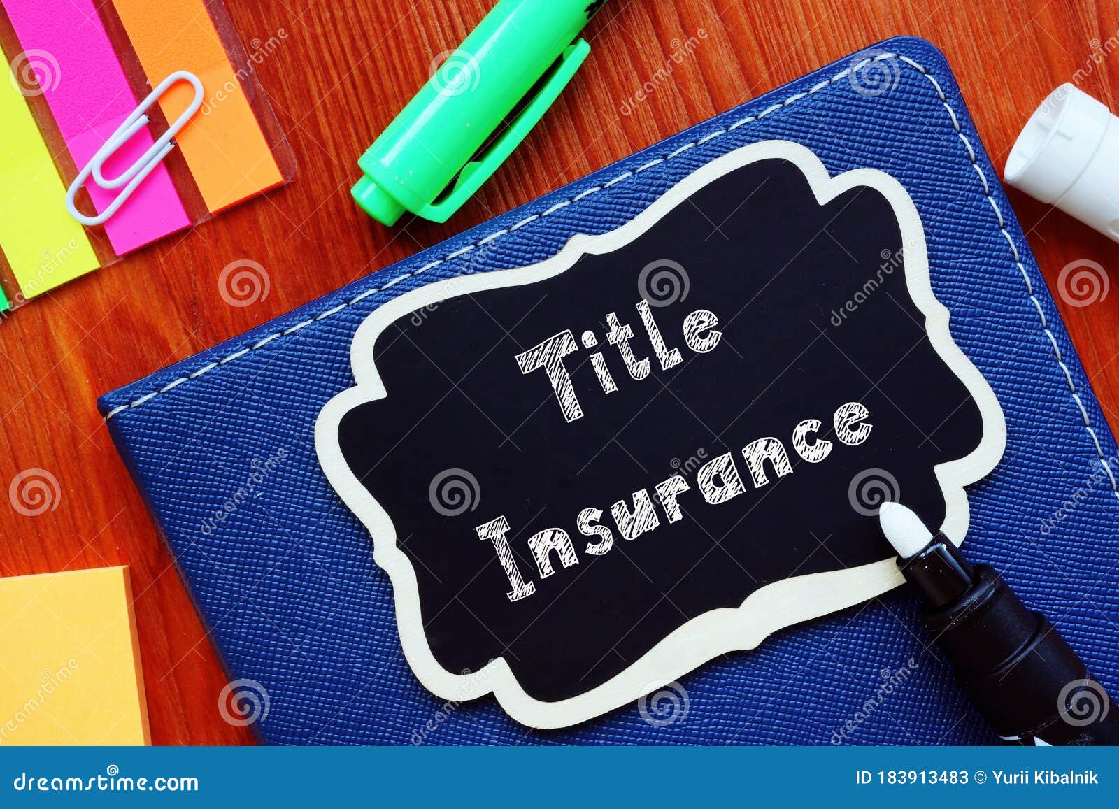 financial concept about title insurance with phrase on the piece of paper