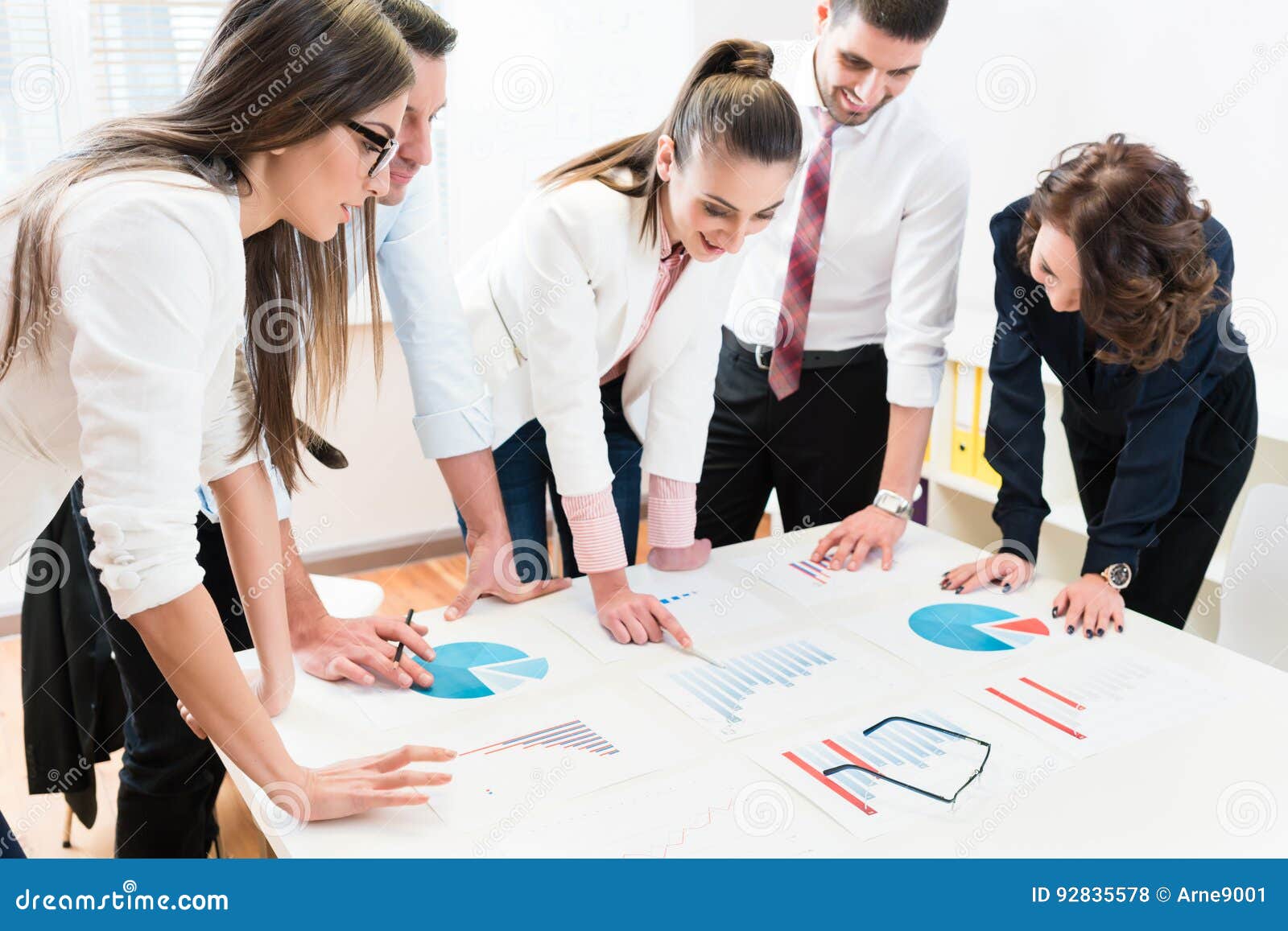 Financial Consultants in Bank Analyzing Data Stock Photo Image of