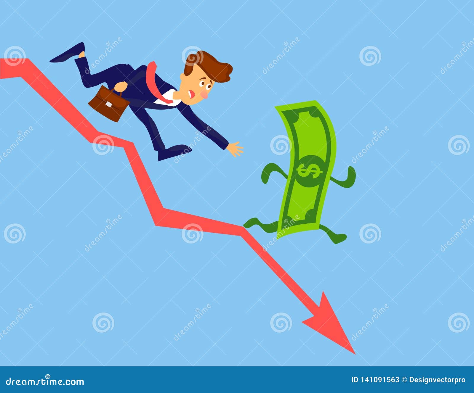 Economic Recession Graph Vector Illustration | CartoonDealer.com #15705584