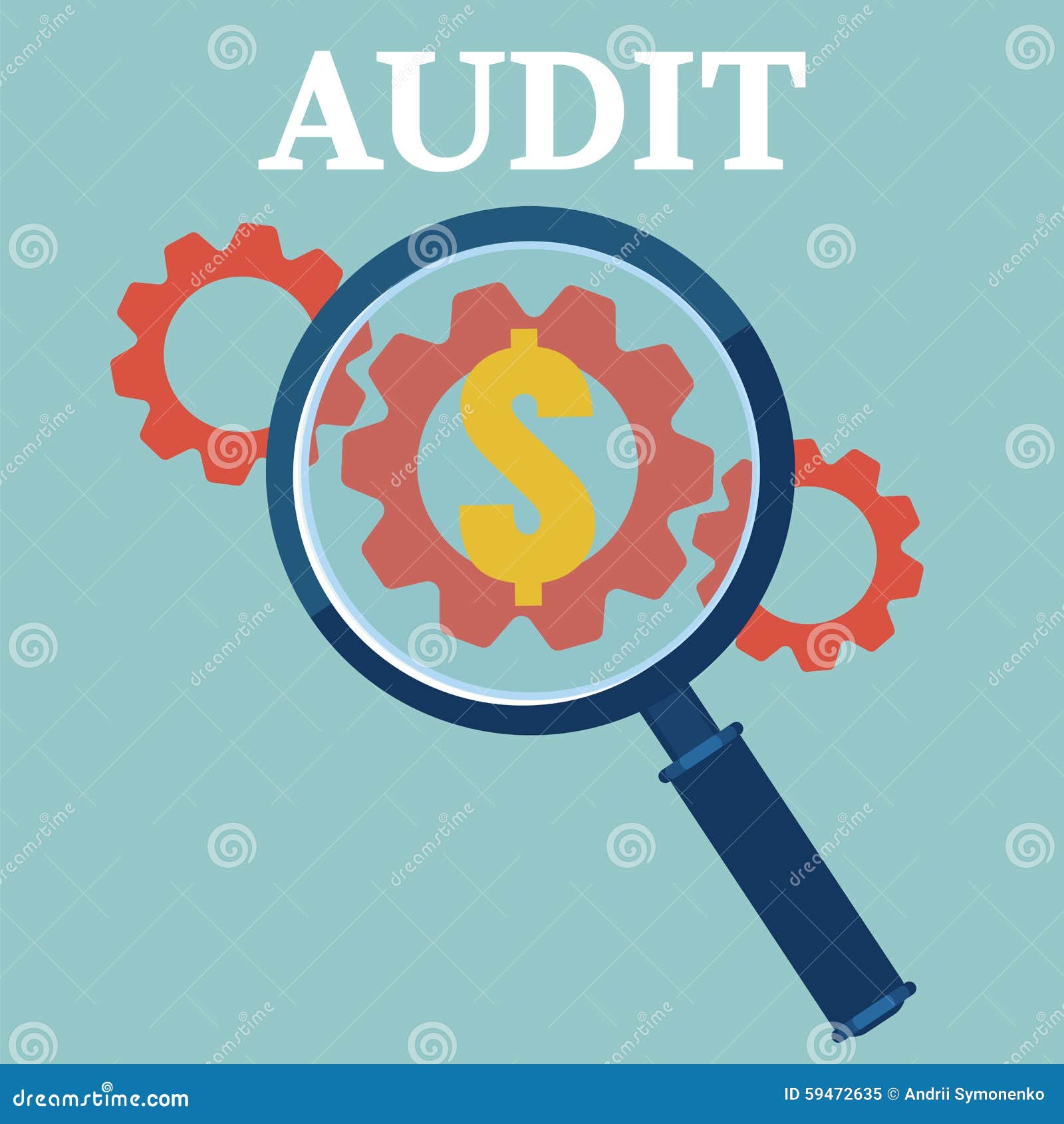 Financial Examiner Concept Icon. Vector Illustration. Stock Vector