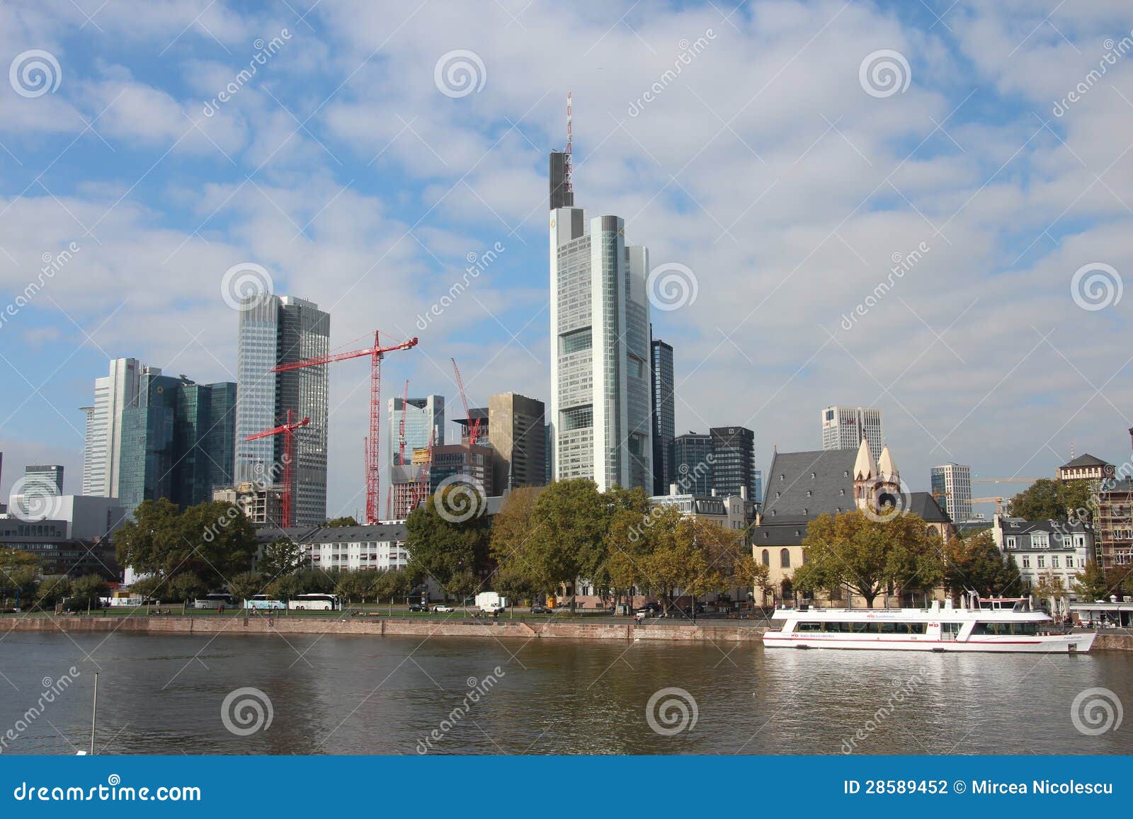 Financial Frankfurt editorial photography. Image of central 28589452