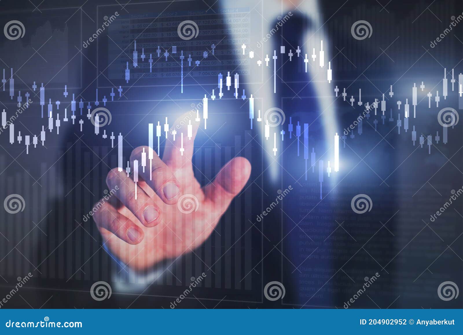 financial graphics and charts background, stock market concept