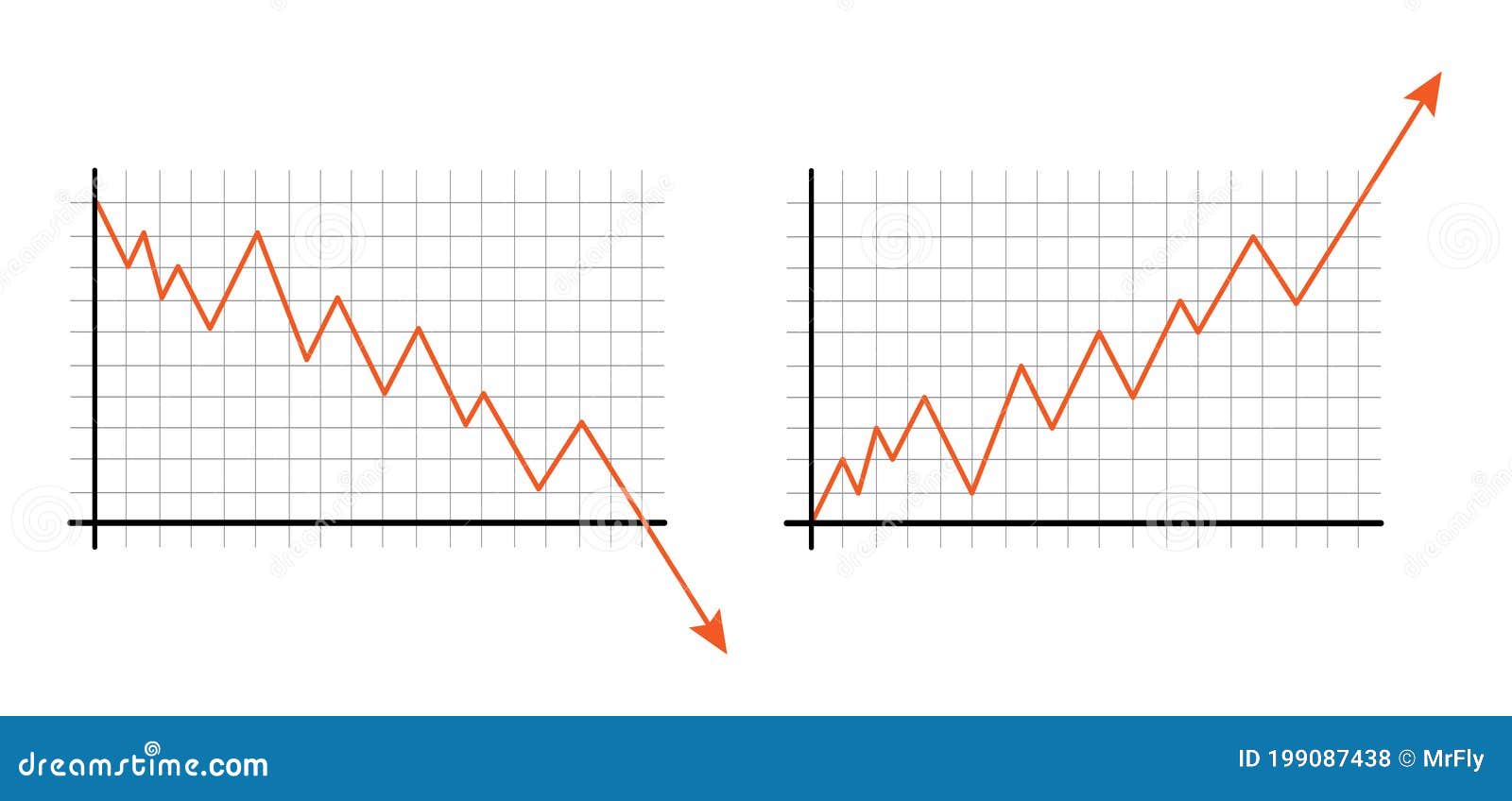 Financial Graphs Going Up And Down Vector Illustration Stock Vector Illustration Of Available Graph