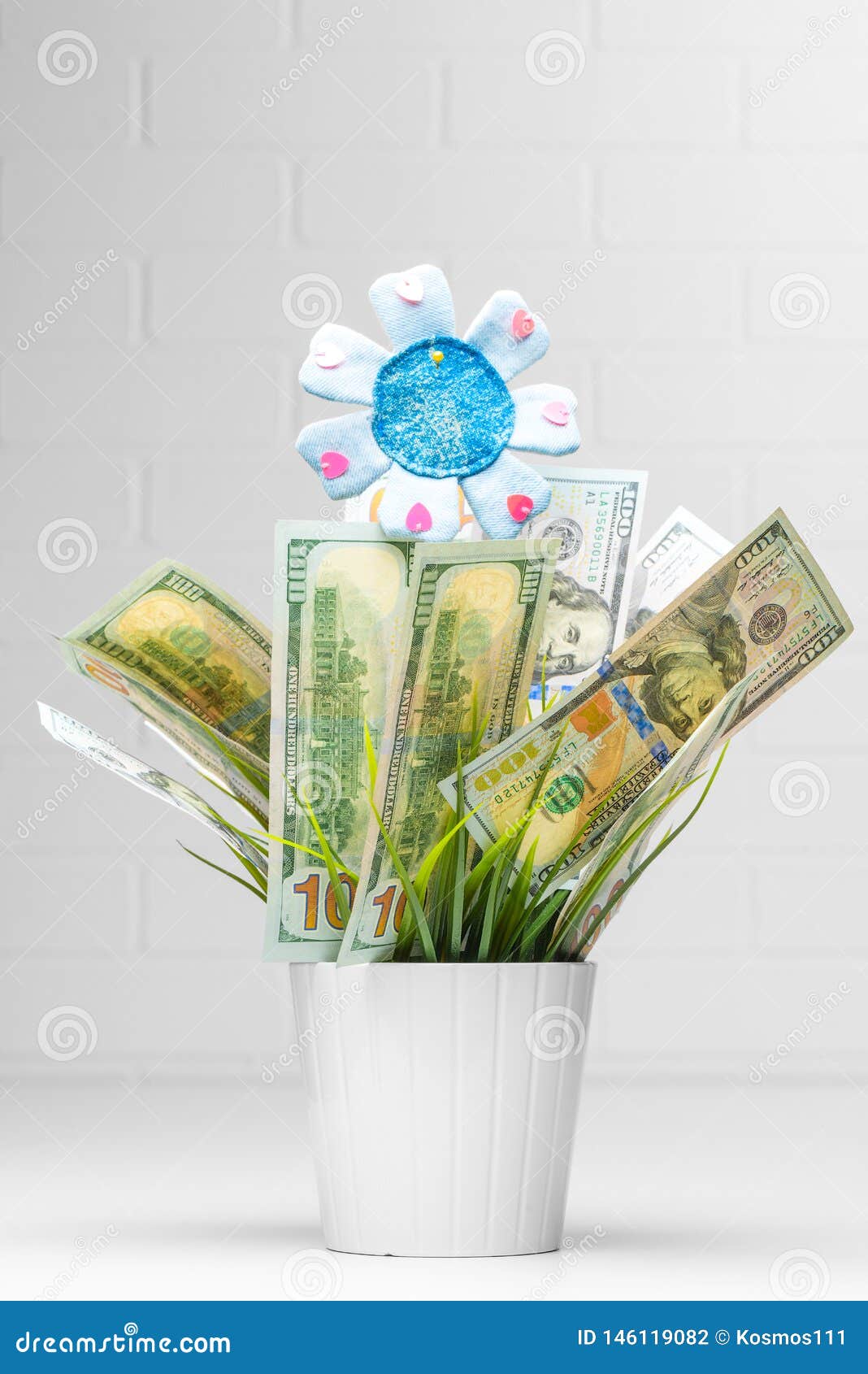 Financial Growth. Money Growing in Flower Stock Photo Image of