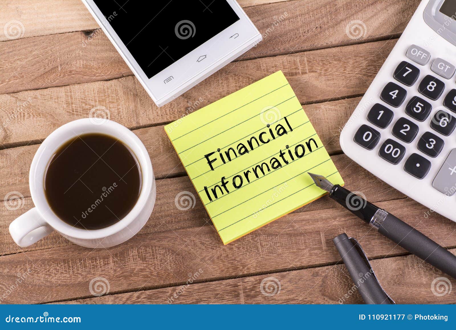 financial information on memo