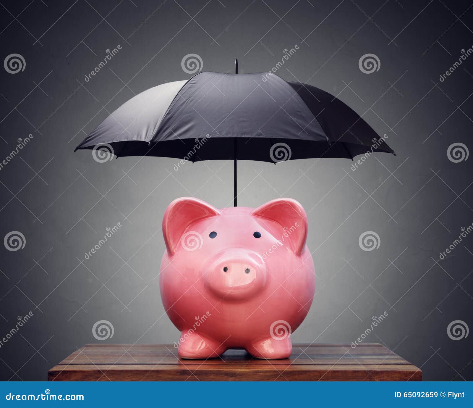 financial insurance or protection piggy bank with umbrella