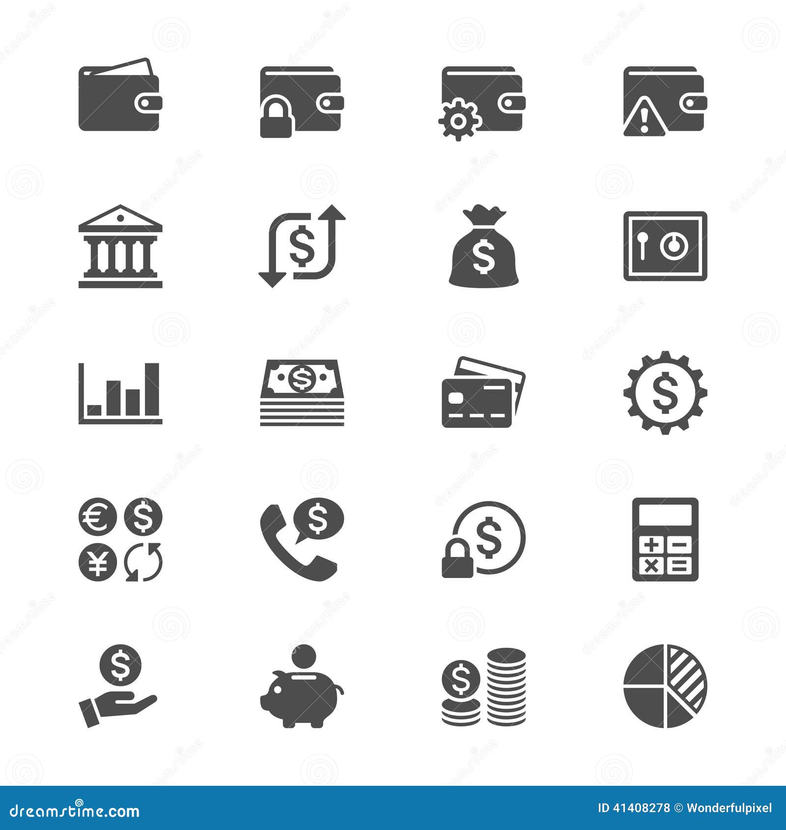 financial management flat icons