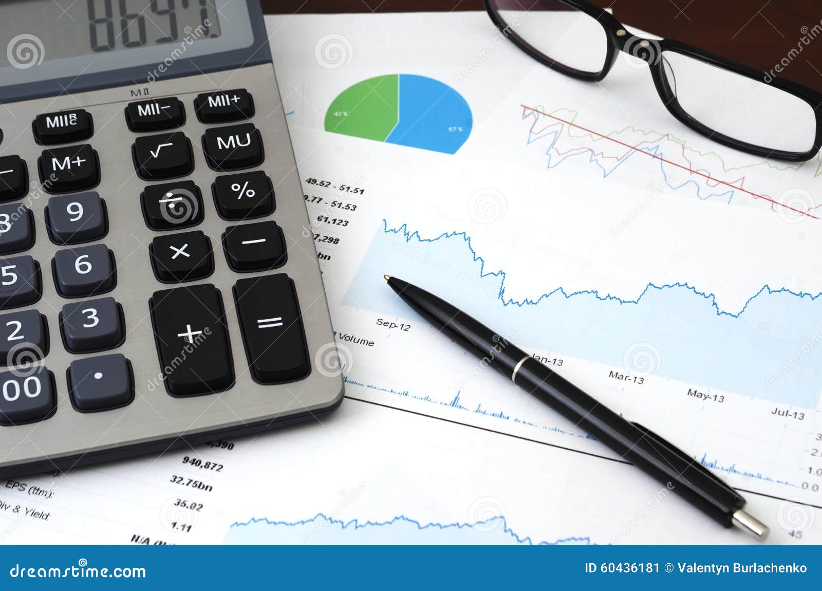 financial planning or seo concept - sales or visitors report and graphs analysis