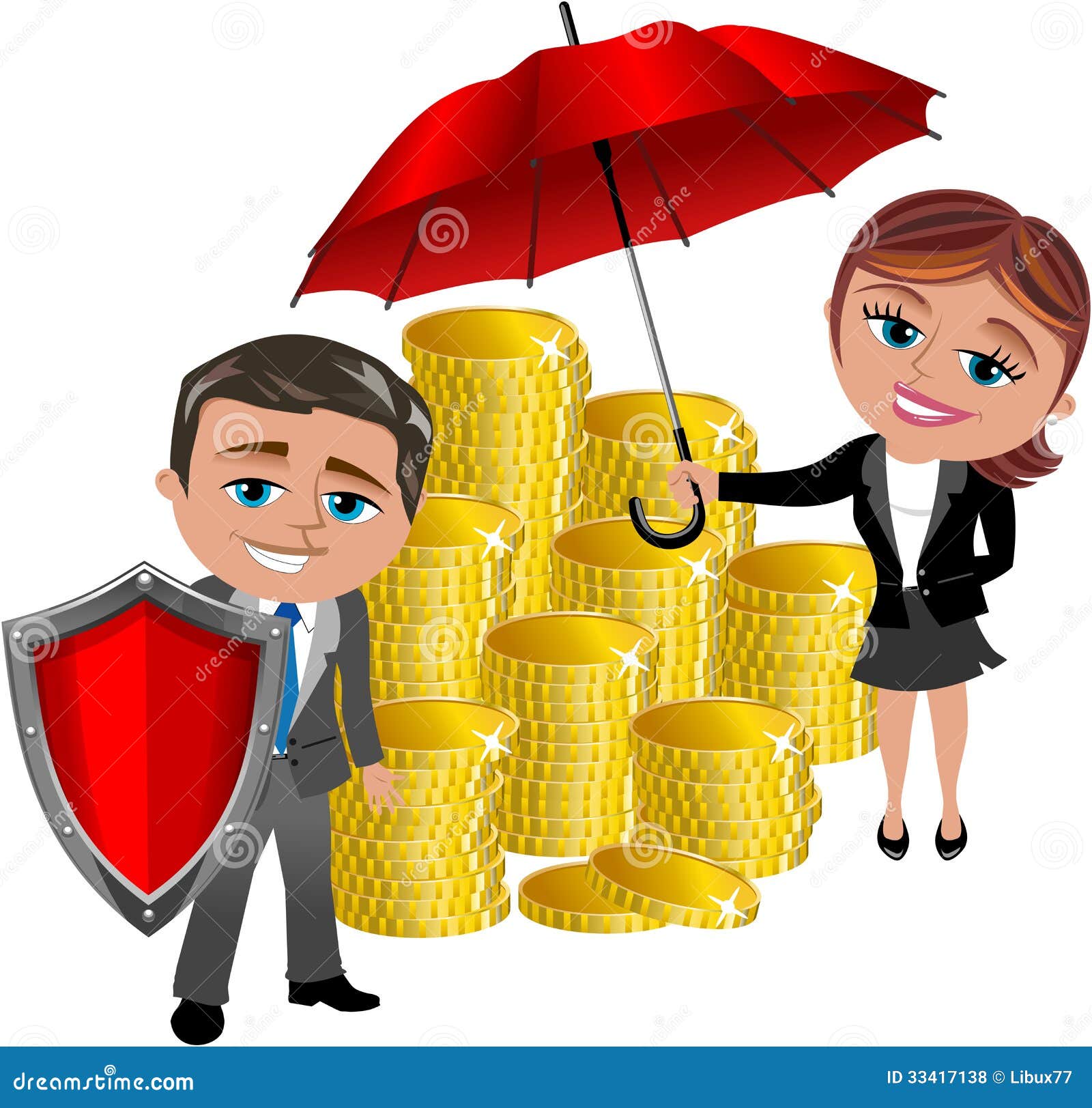 Financial Investment Protection Concept Stock Vector
