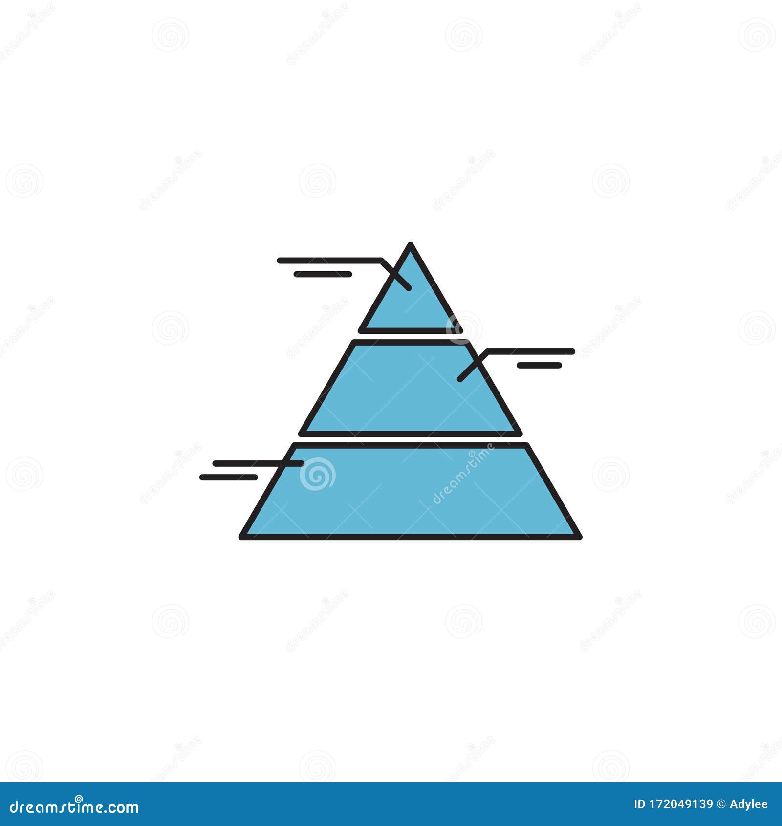 Financial Pyramid Vector Icon Symbol Isolated On White Background Stock Vector Illustration Of Graphics Analysis 172049139