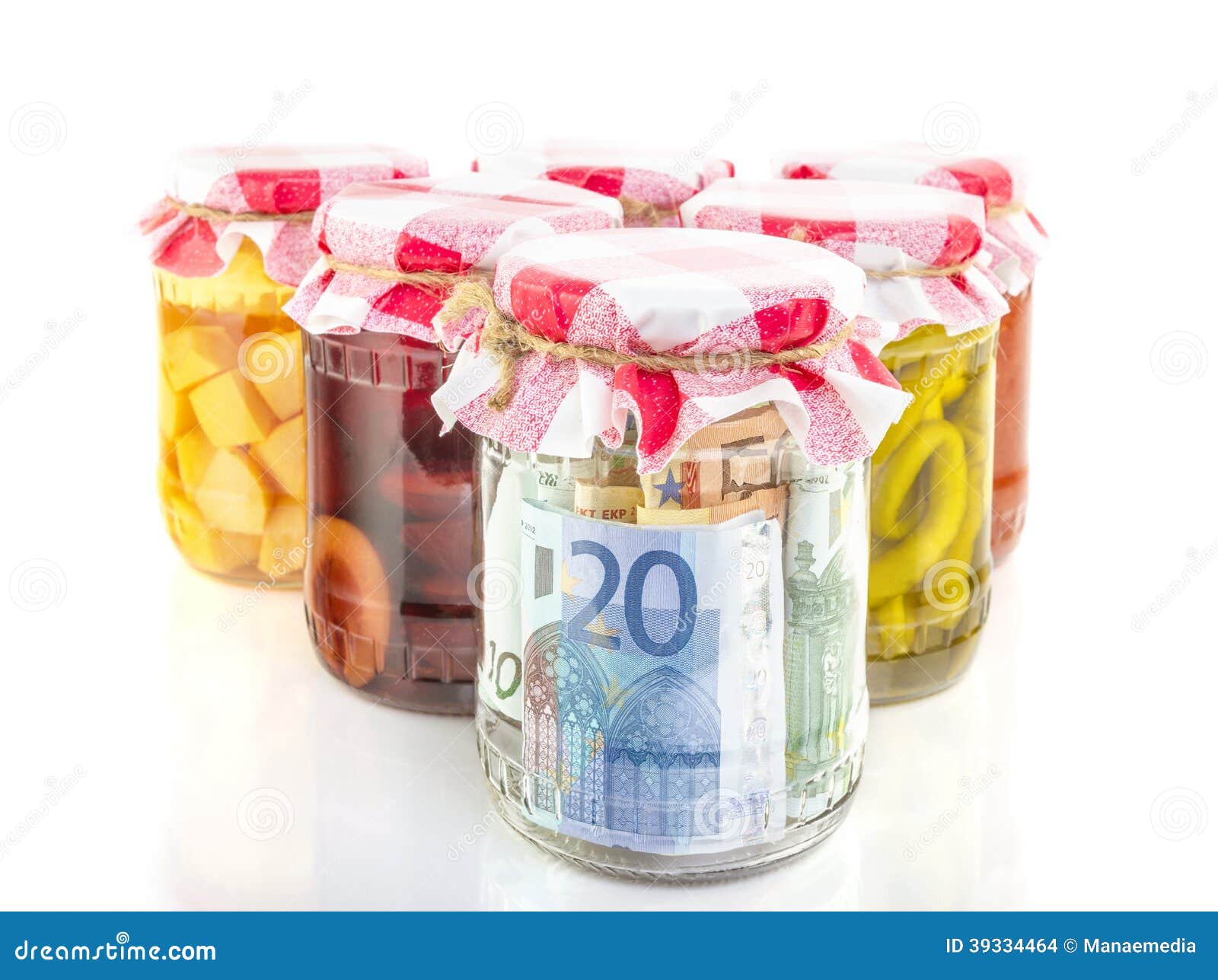 financial reserves money conserved in a glass jar