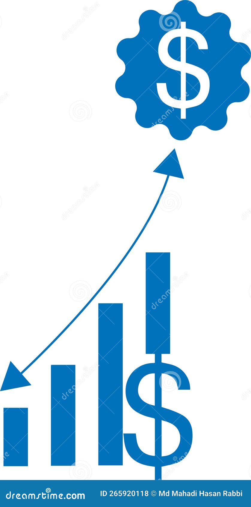 Financial Risk Icon, Finance Icon, Risk Blue Vector Icon Stock Vector