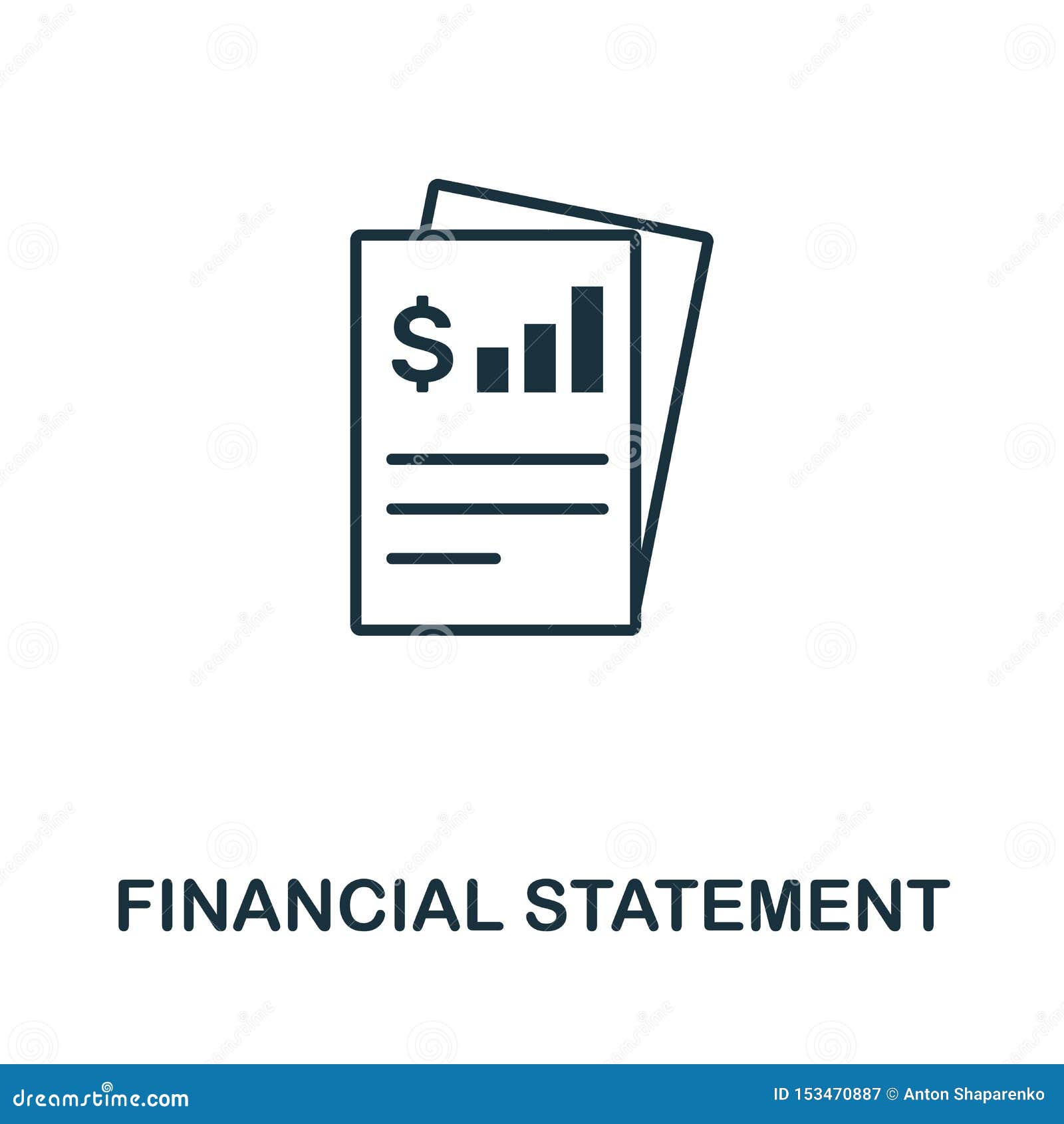 financial statement  icon . creative sign from investment icons collection. filled flat financial statement icon for