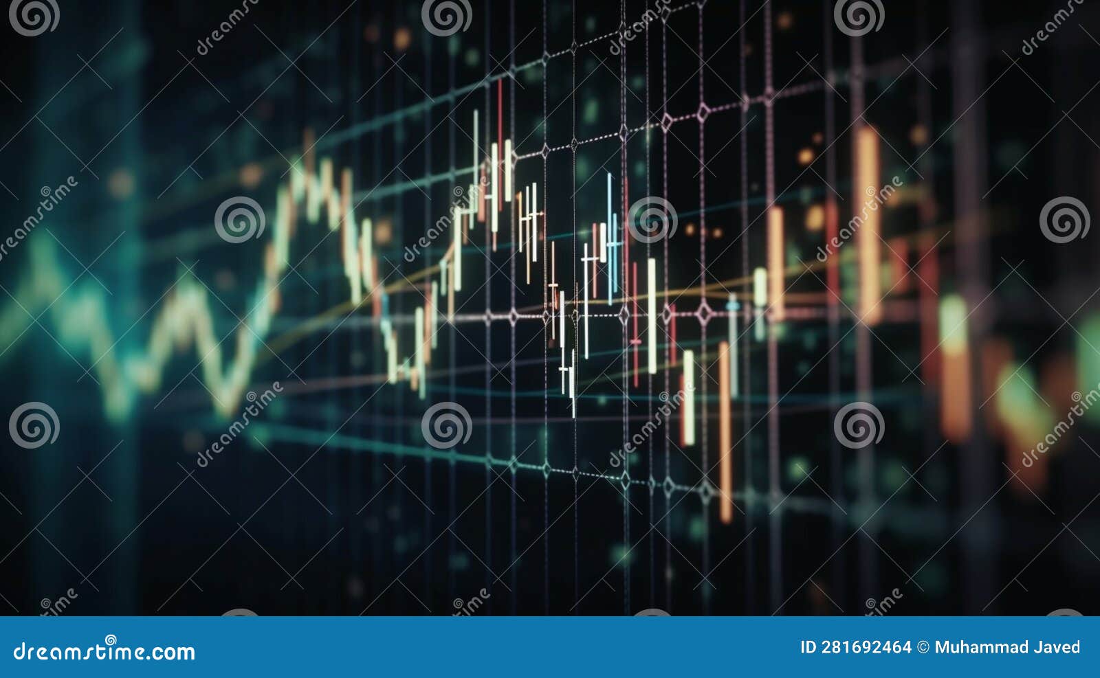 financial stock market graph. selective focus. depicts tradingview financial market chart.