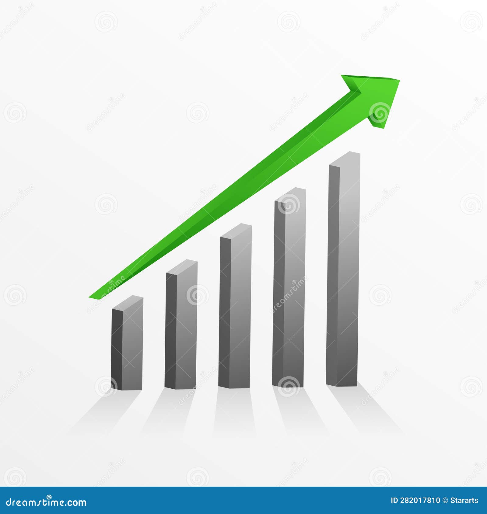 financial stock trading chart with rise up green arrow